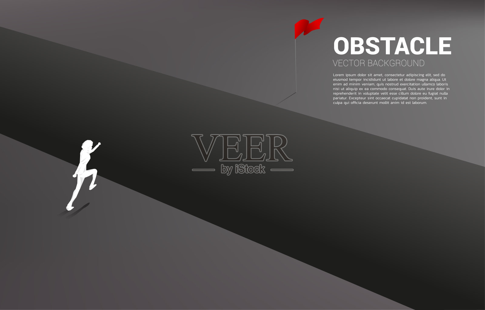 商人穿过深渊奔向目标的剪影。设计模板素材