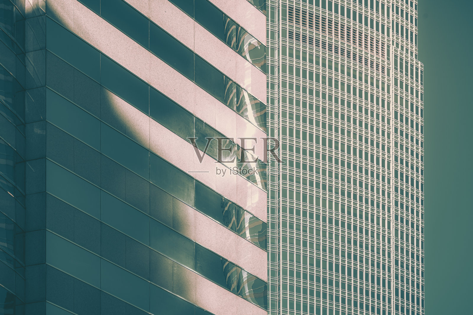 现代香港建筑，形象复古风格照片摄影图片