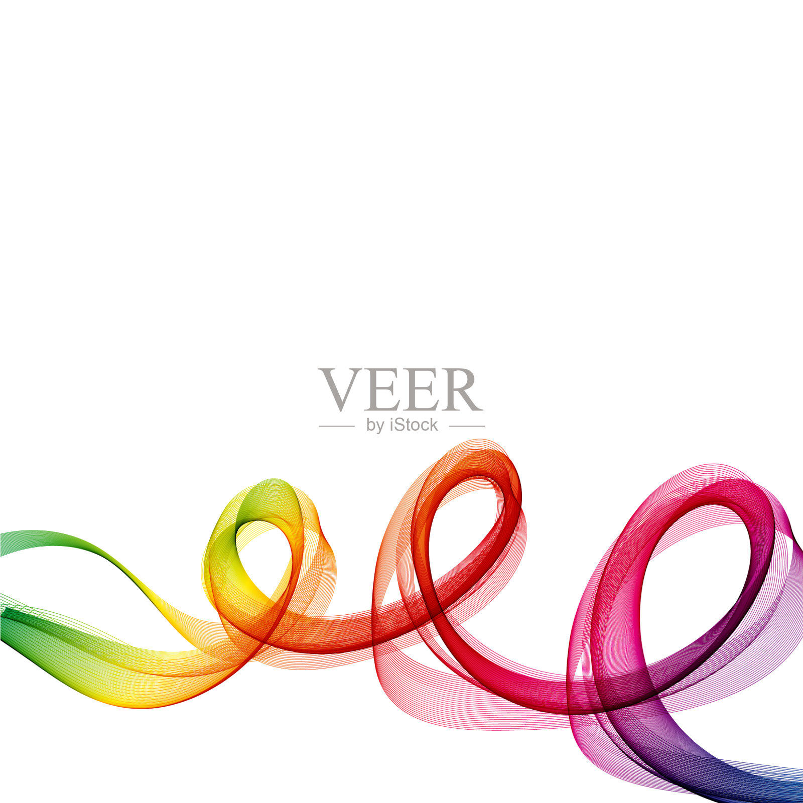 彩色波浪在白色背景上创意插画图片素材