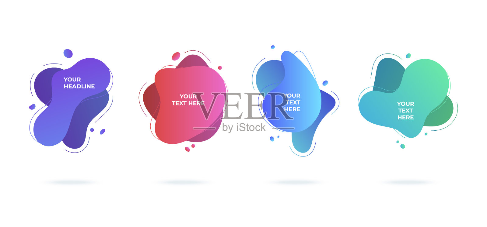 现代抽象横幅设置平面几何插画图片素材