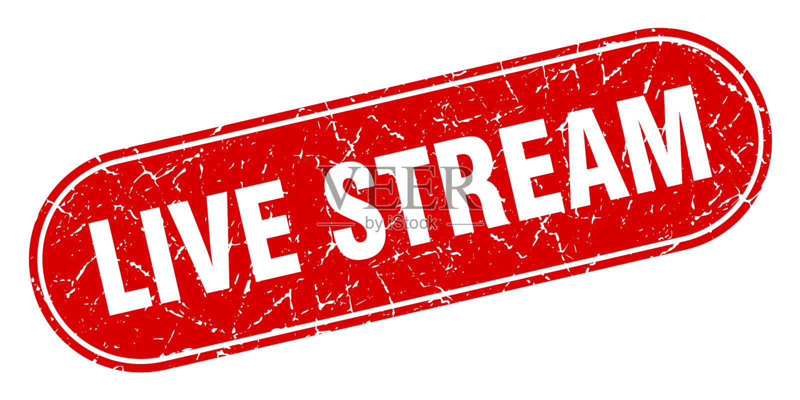 现场直播标志现场直播垃圾红色邮票插画图片素材