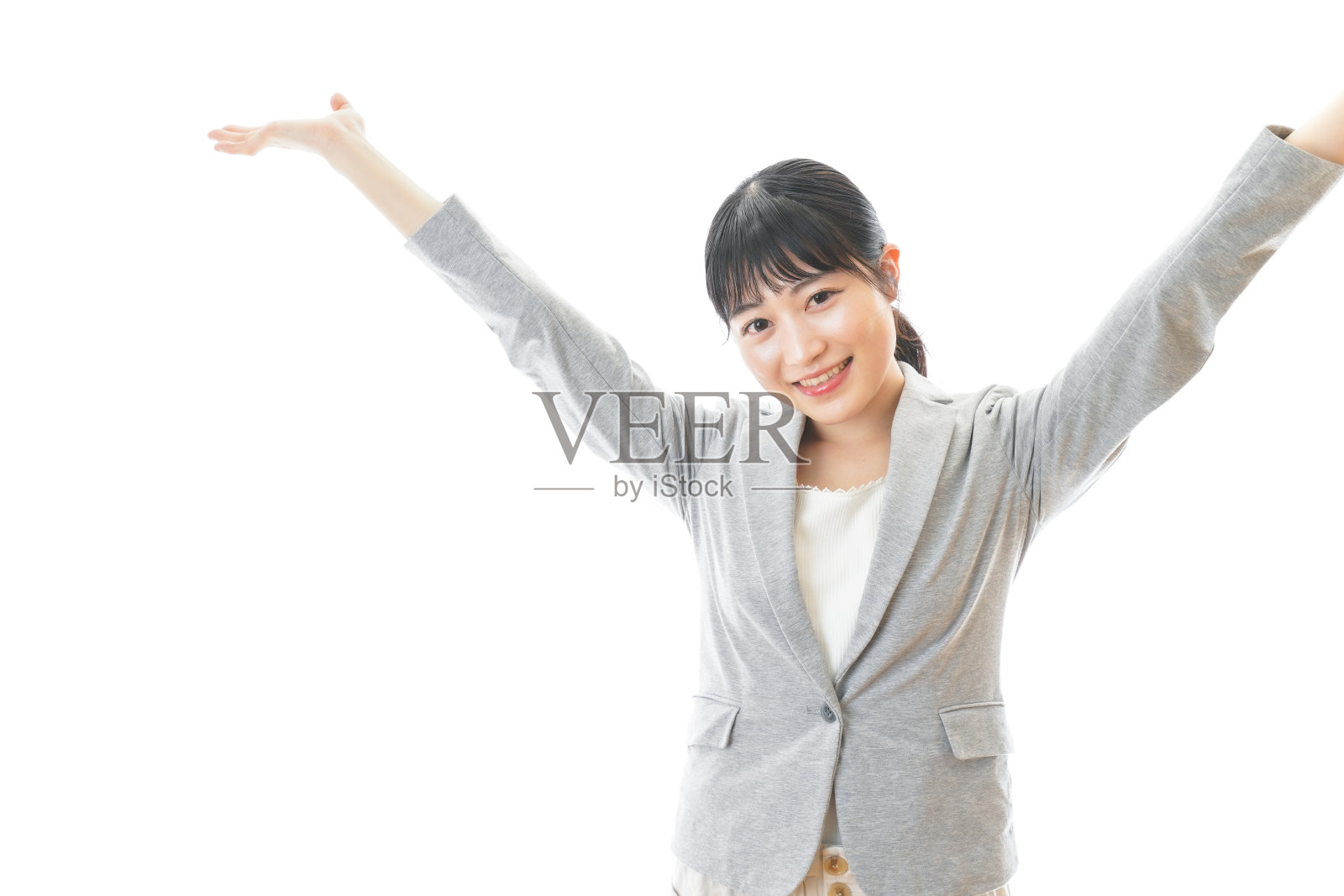 商业女性与快乐的情感照片摄影图片