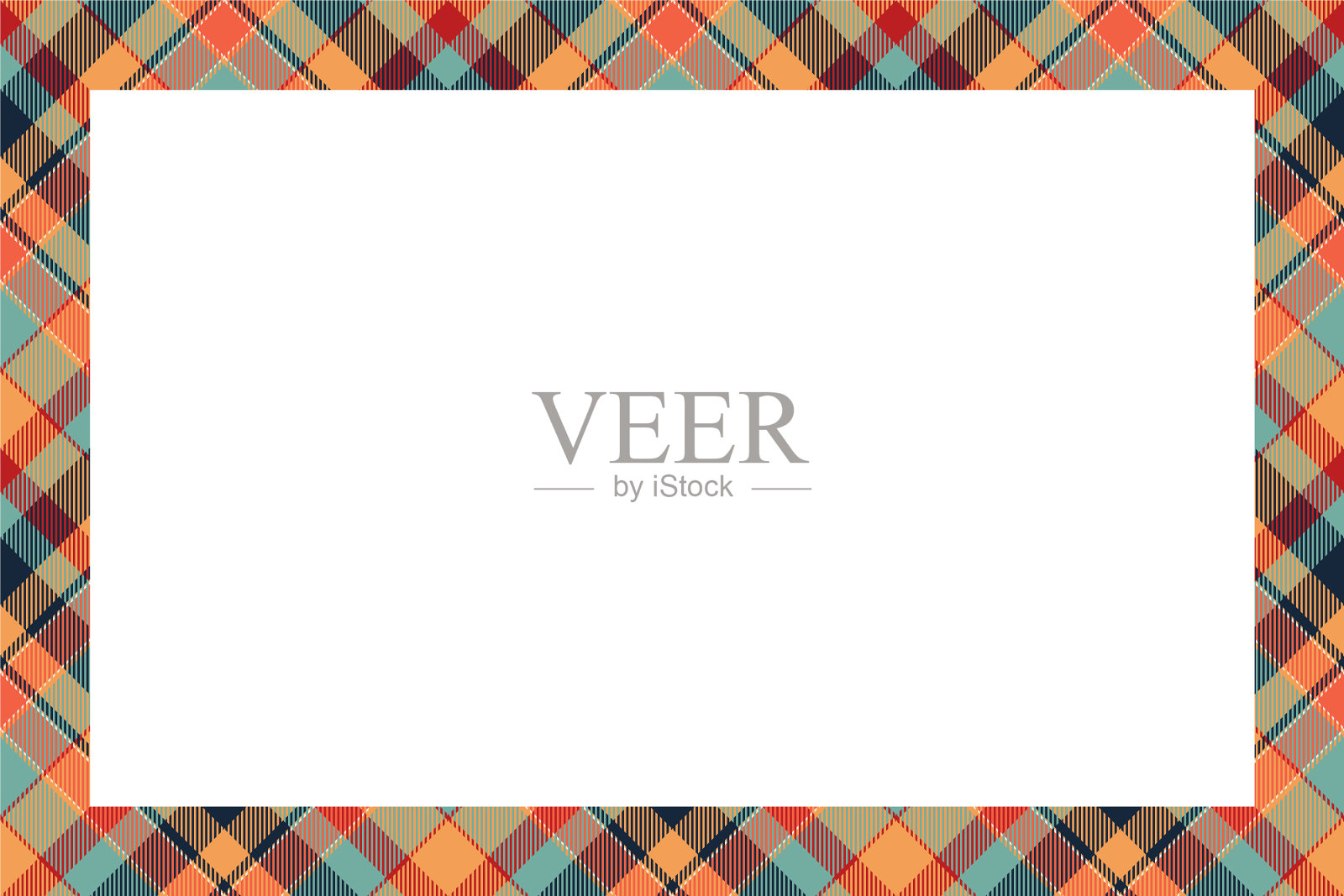 复古框苏格兰边界图案复古插画图片素材