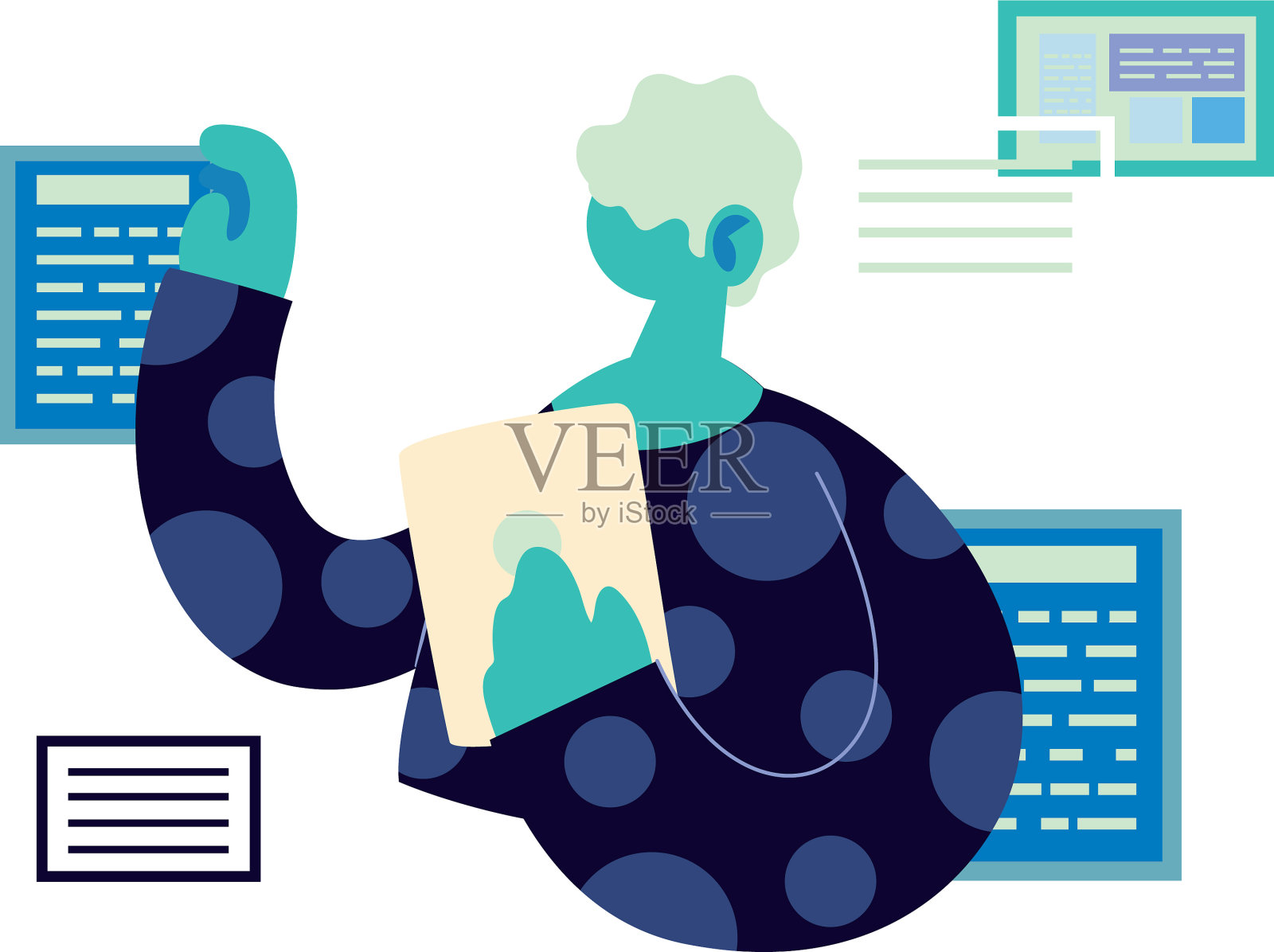 专业人士在家进行视频通话设计元素图片