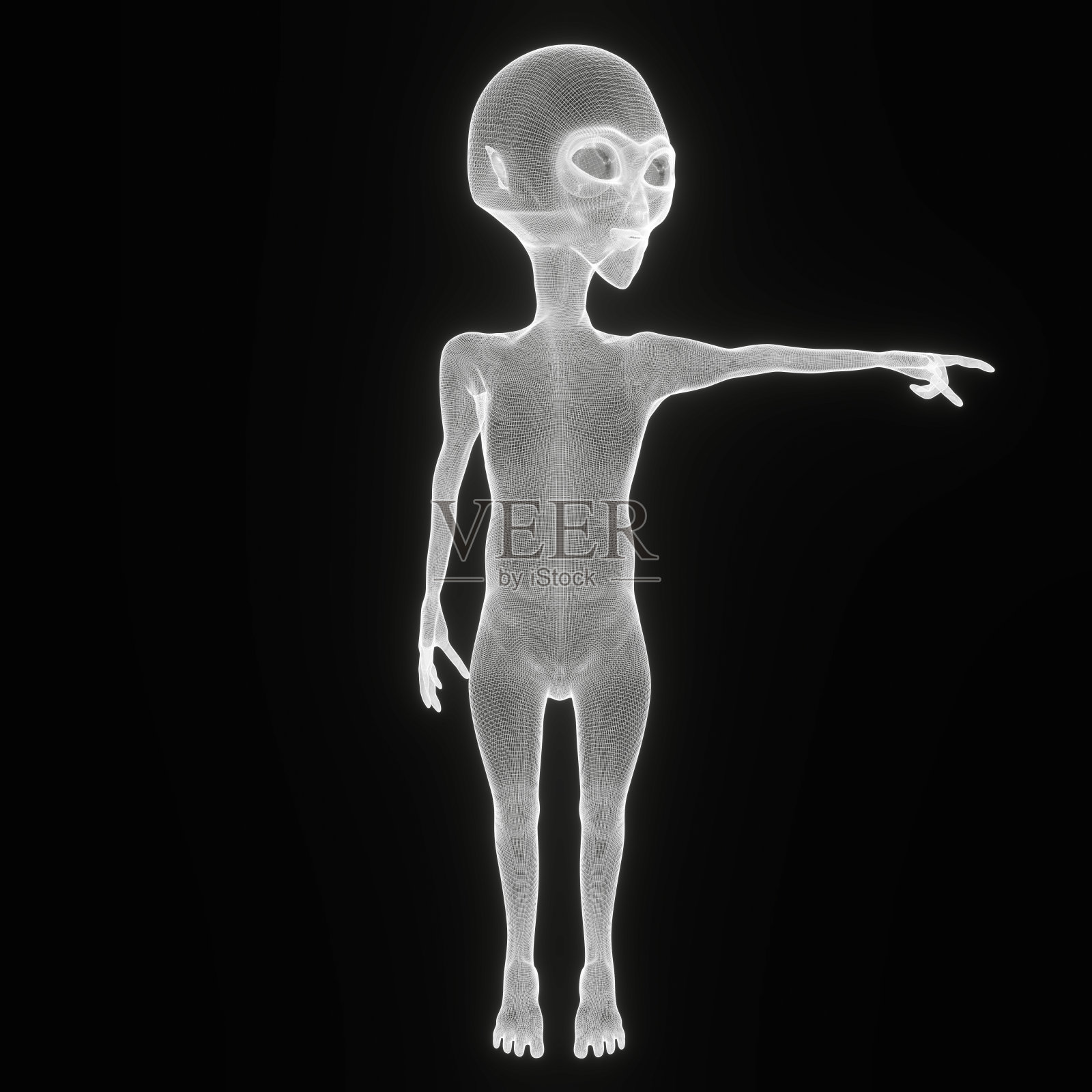 外星人在黑暗中摆姿势照片摄影图片