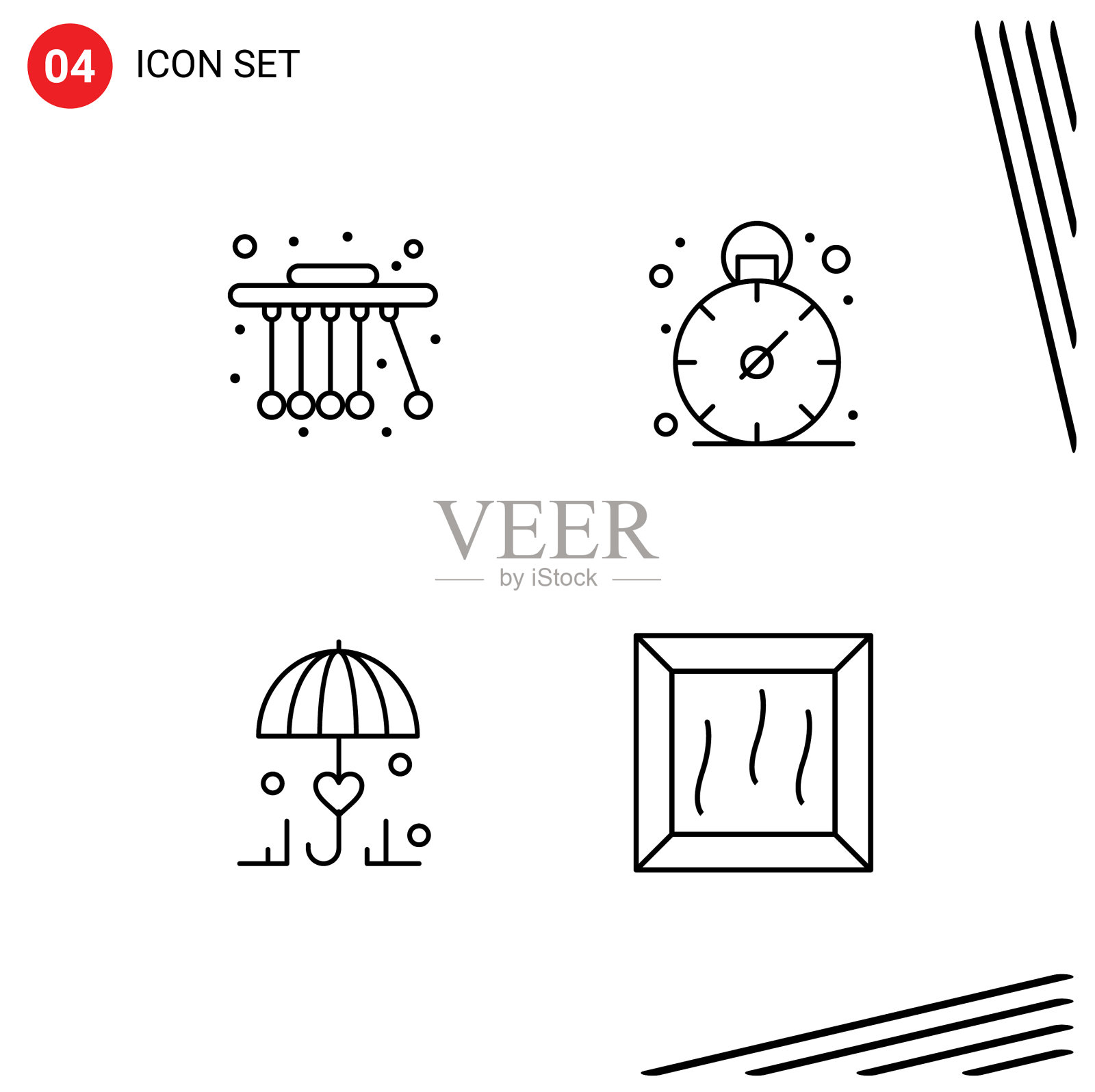 用户界面包4基本填充线平插画图片素材