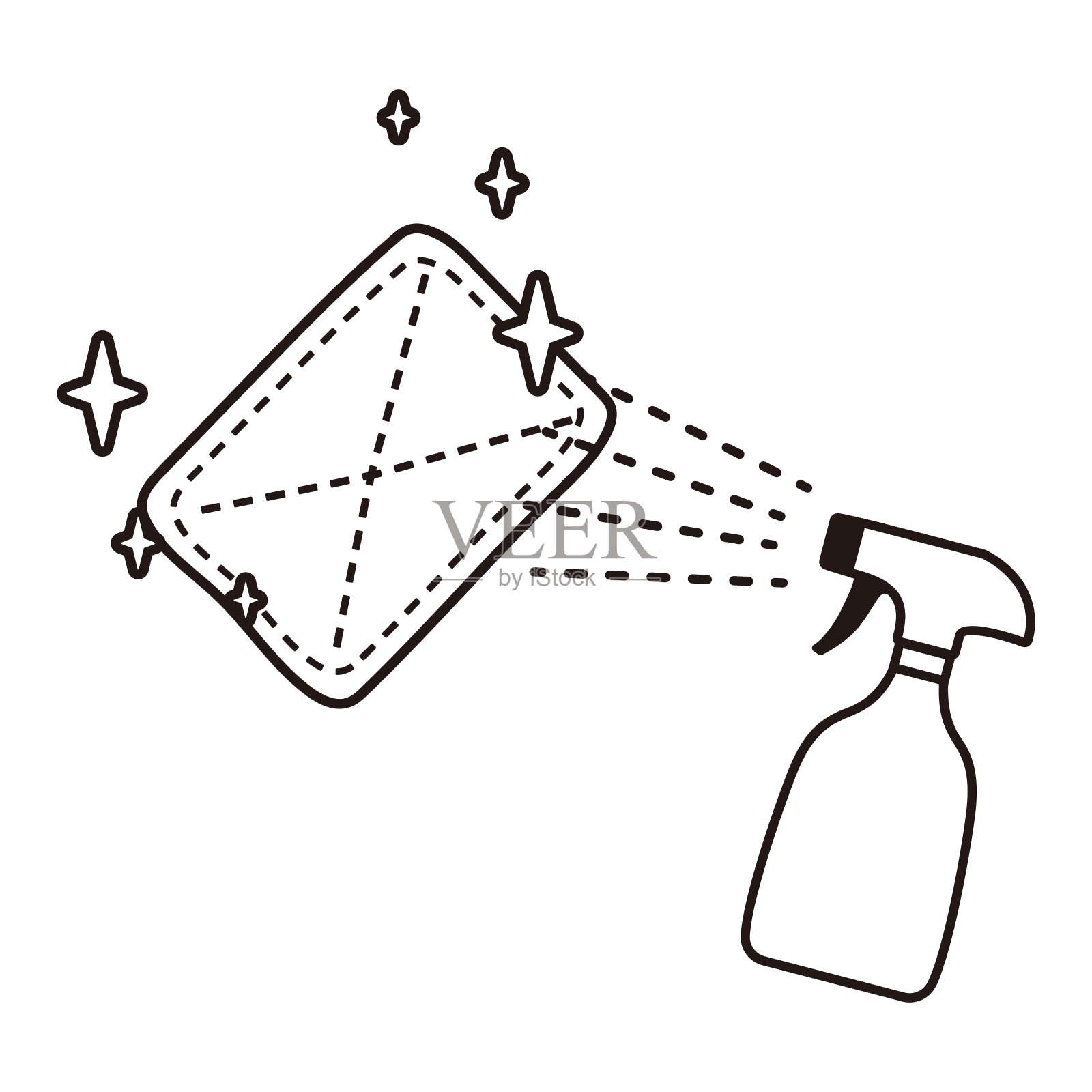 用抹布清洁插画图片素材