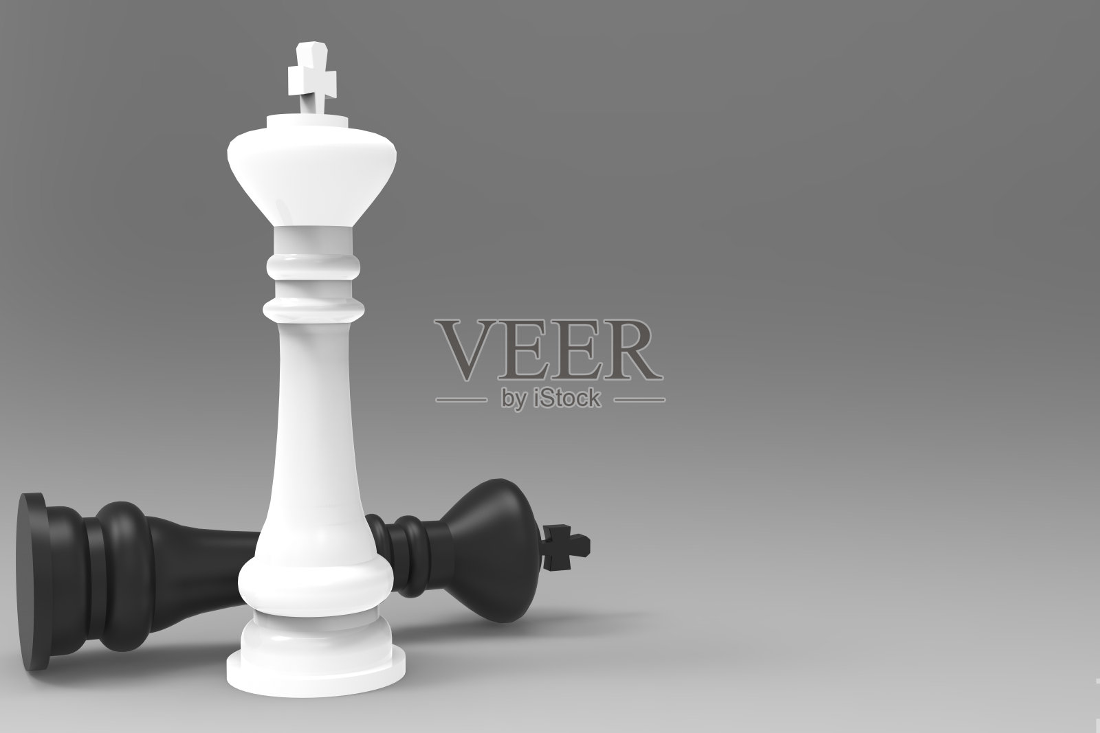 象棋之王的灰色3d渲染照片摄影图片