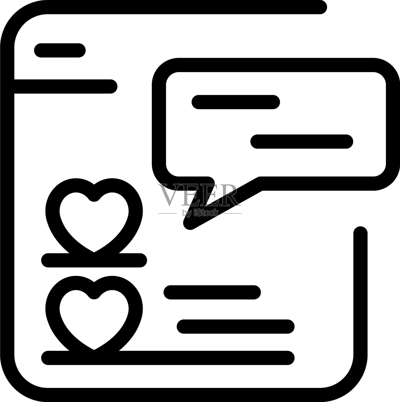 聊天气泡在信使图标轮廓风格图标素材