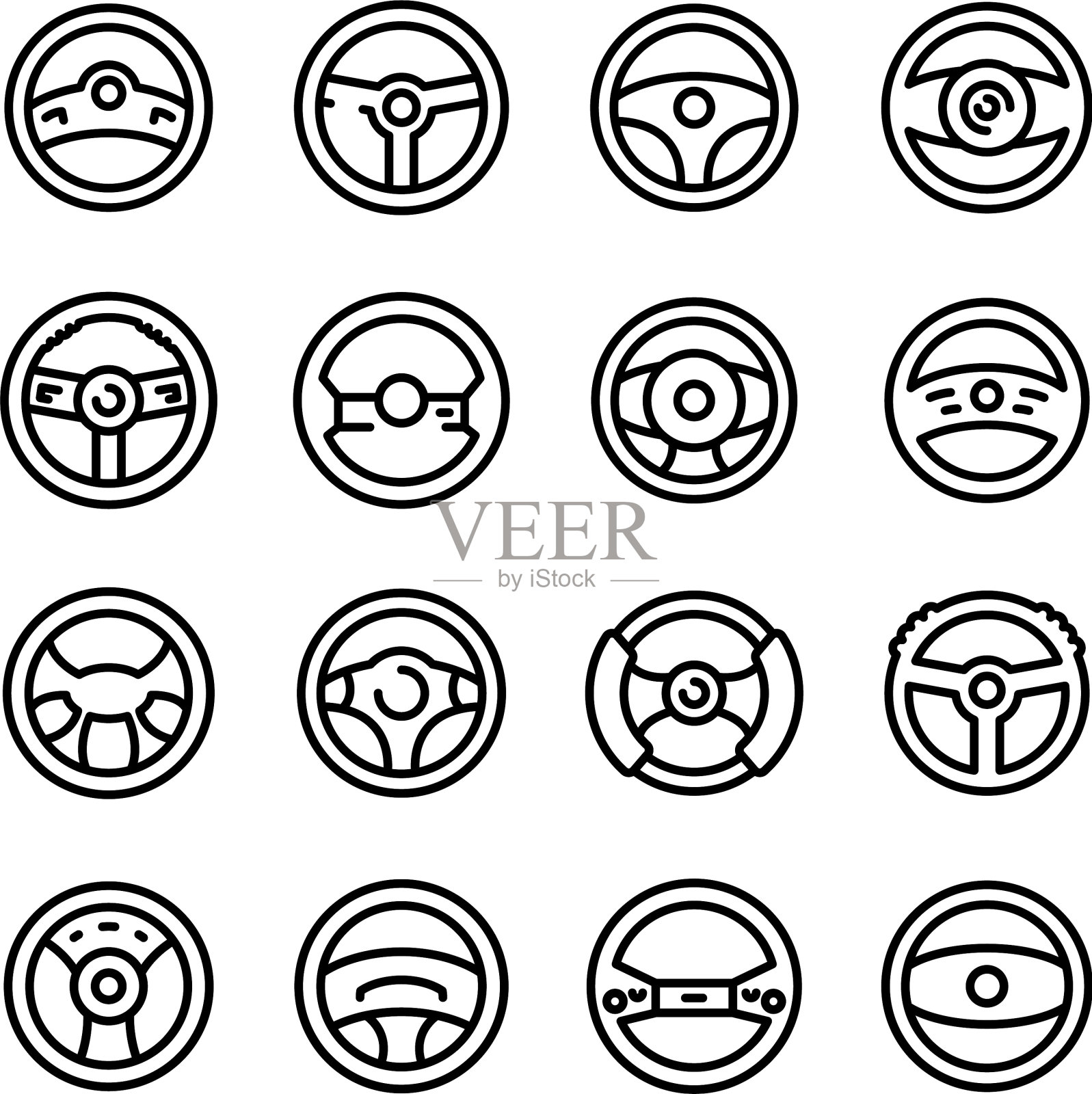 方向盘图标设置轮廓样式图标素材