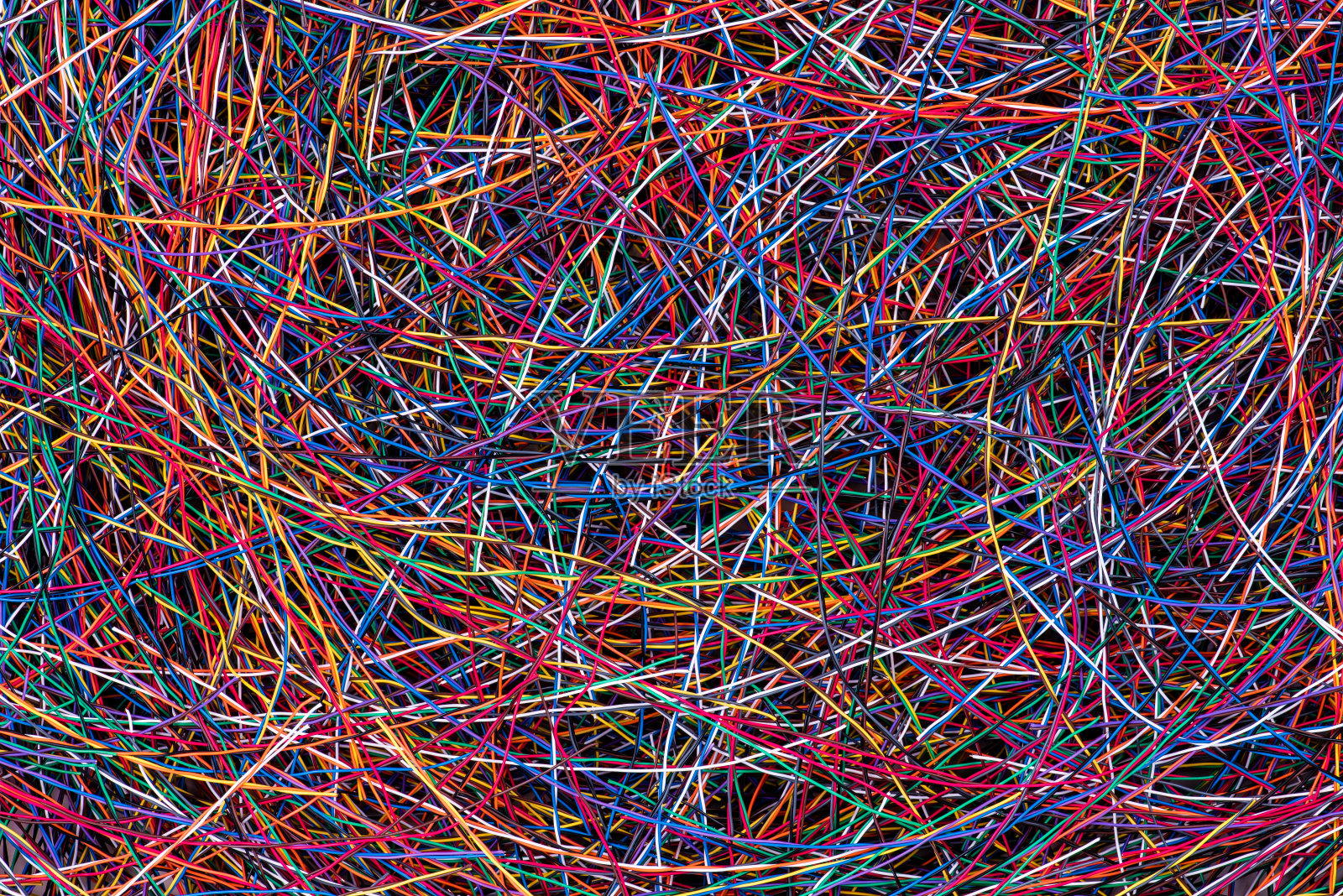 彩色废电线作为背景照片摄影图片