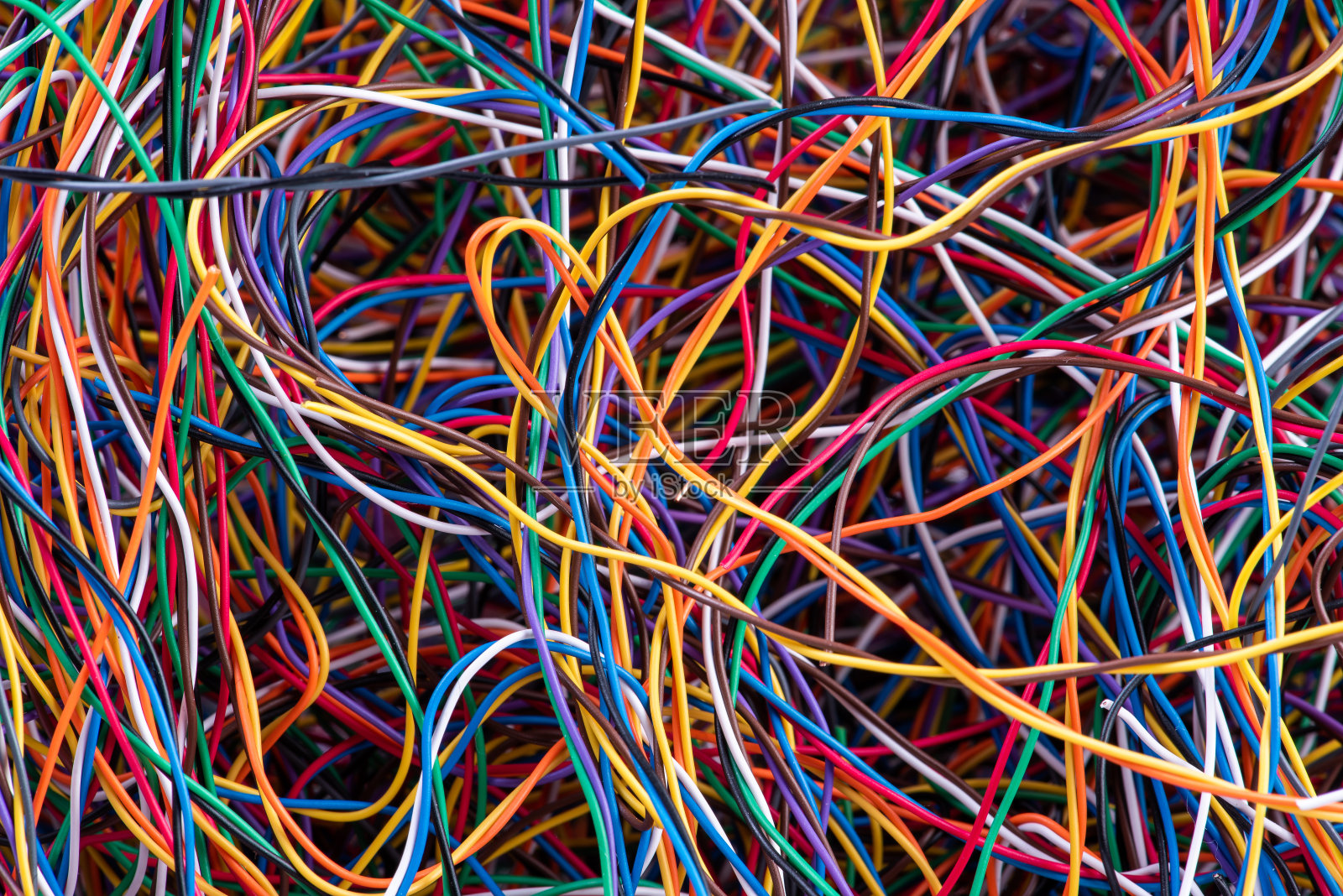 彩色废电线作为背景照片摄影图片