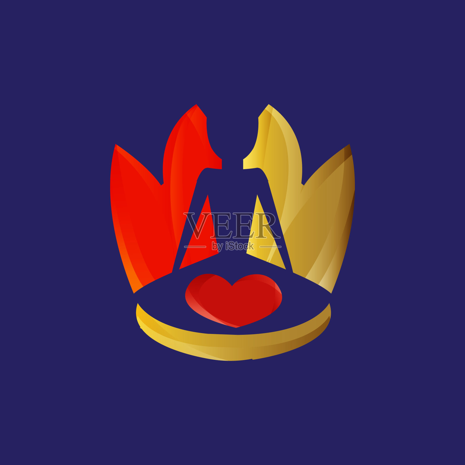 瑜伽标志模板。向量剪影和莲花孤立在紫色的背景。瑜伽的概念。插画图片素材