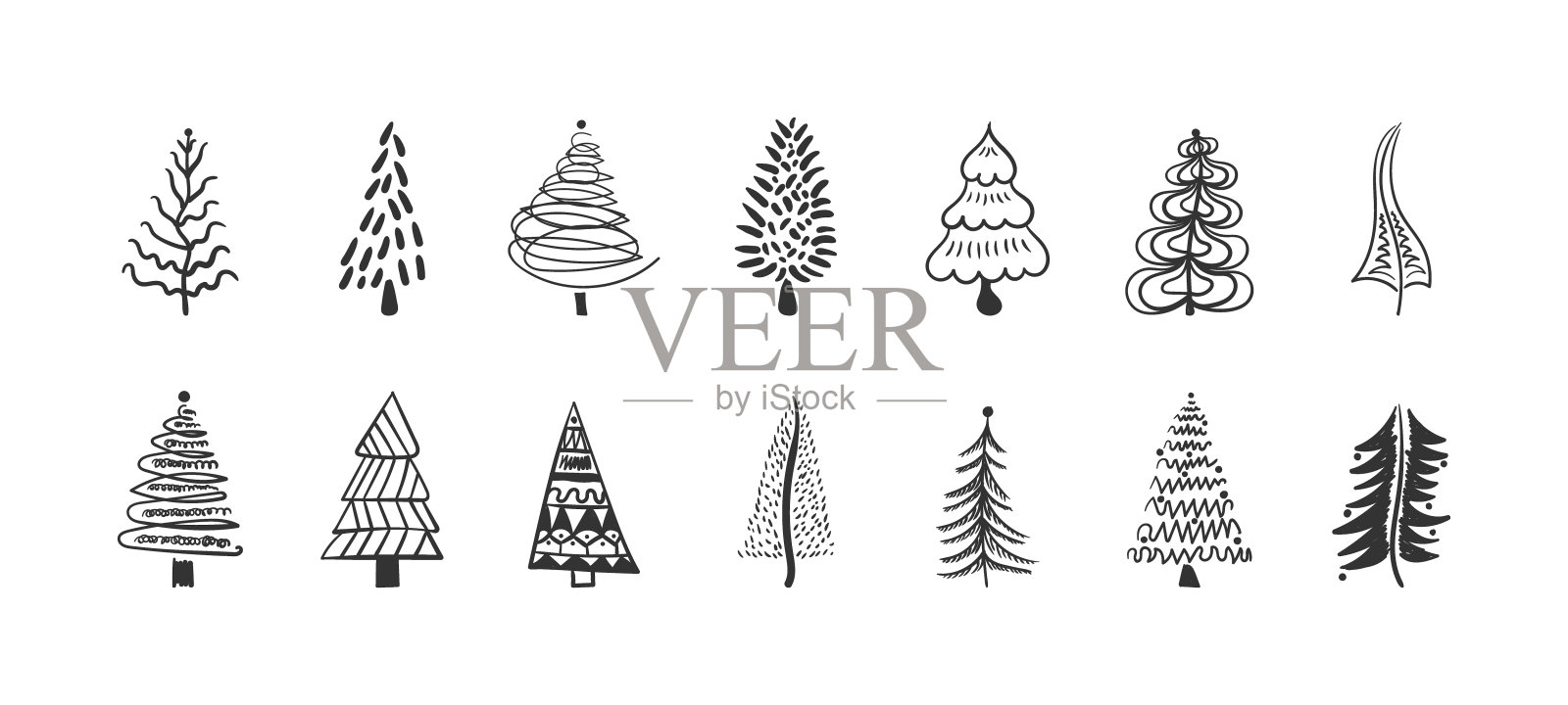 圣诞树。插画图片素材