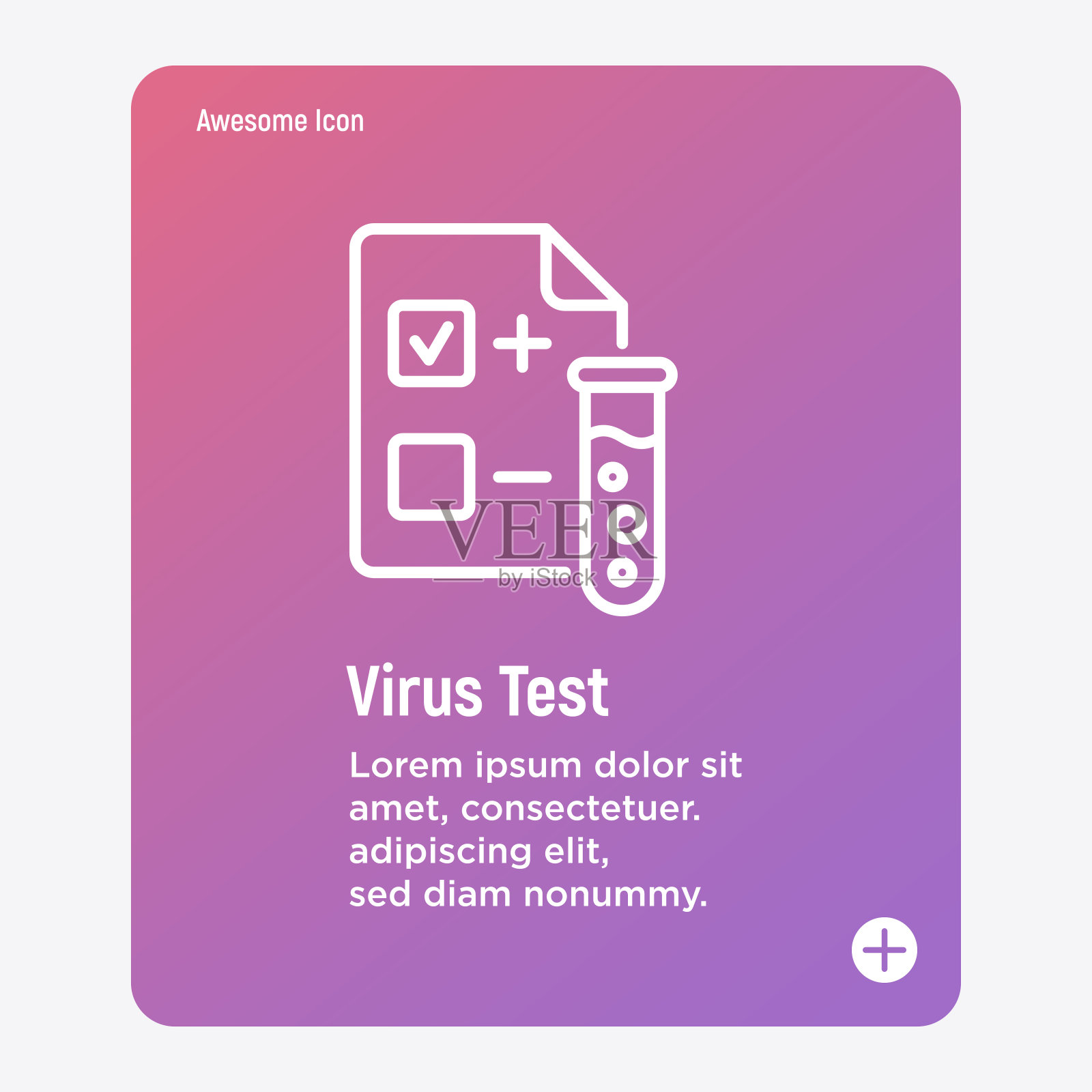 Covid-19血液医学检测、检测阳性结果及血液瓶。细线图标。冠状病毒预防。矢量插图。插画图片素材