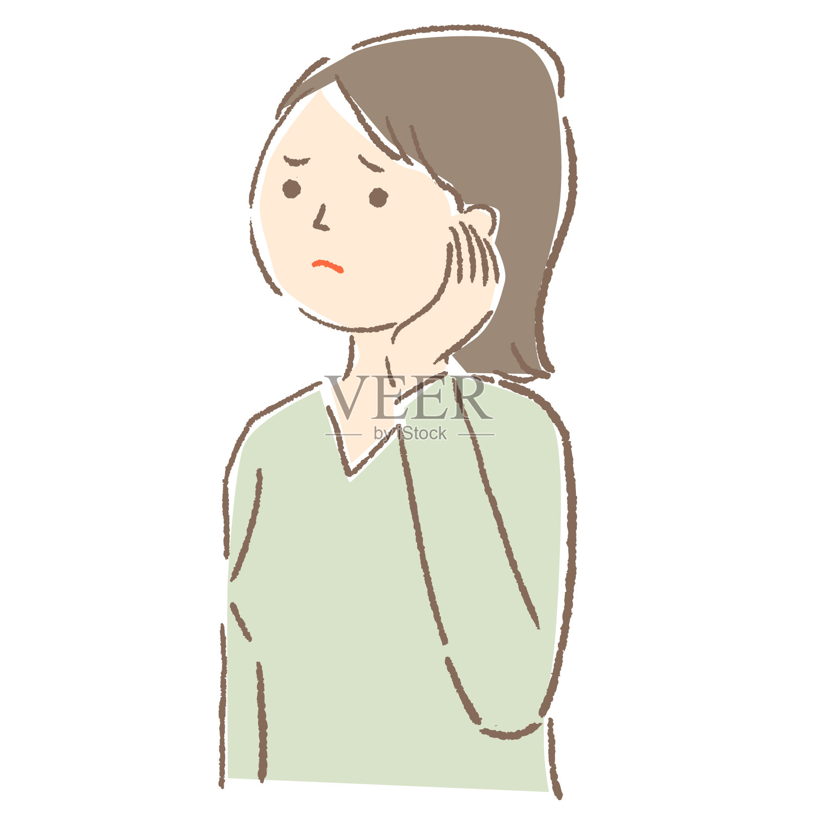 年轻女子姿态矢量插图插画图片素材