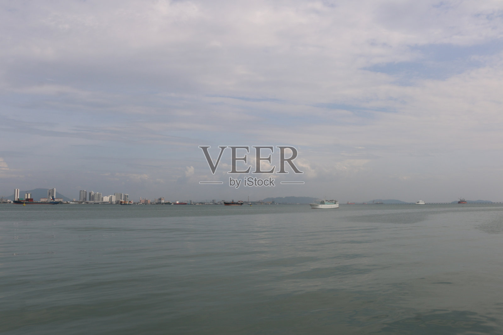 马来西亚槟城乔治敦港的景色照片摄影图片