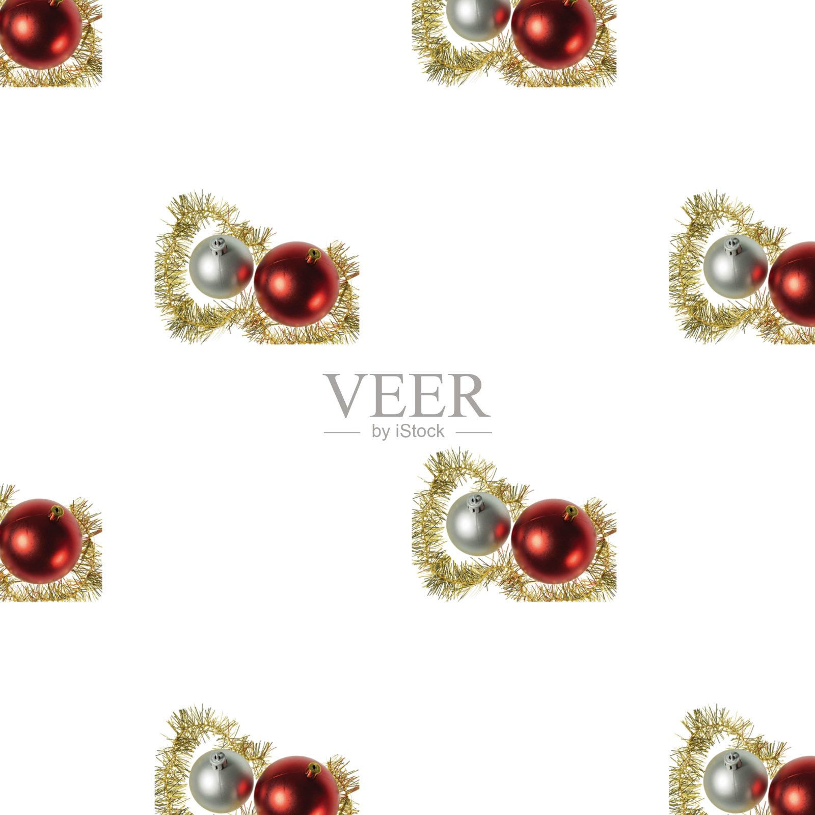 圣诞装饰孤立在白色背景上的视图模式。明信片。美丽的圣诞背景。照片摄影图片