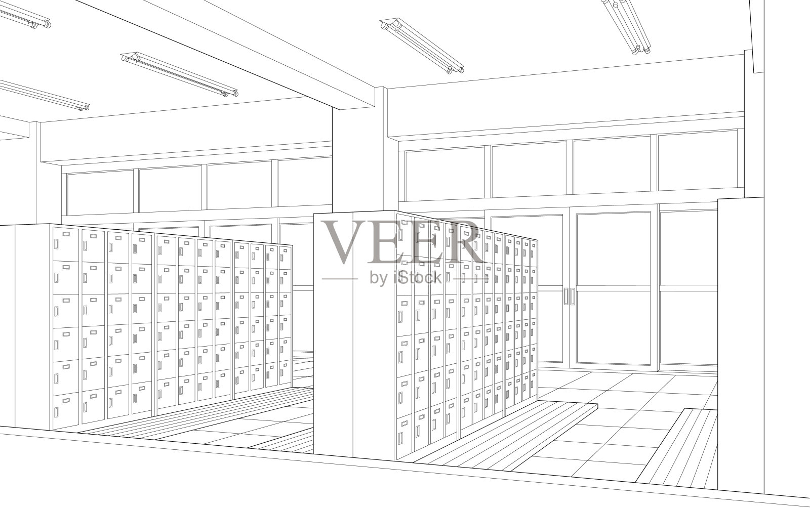 学校门厅/漫画书的单色背景材料插画图片素材