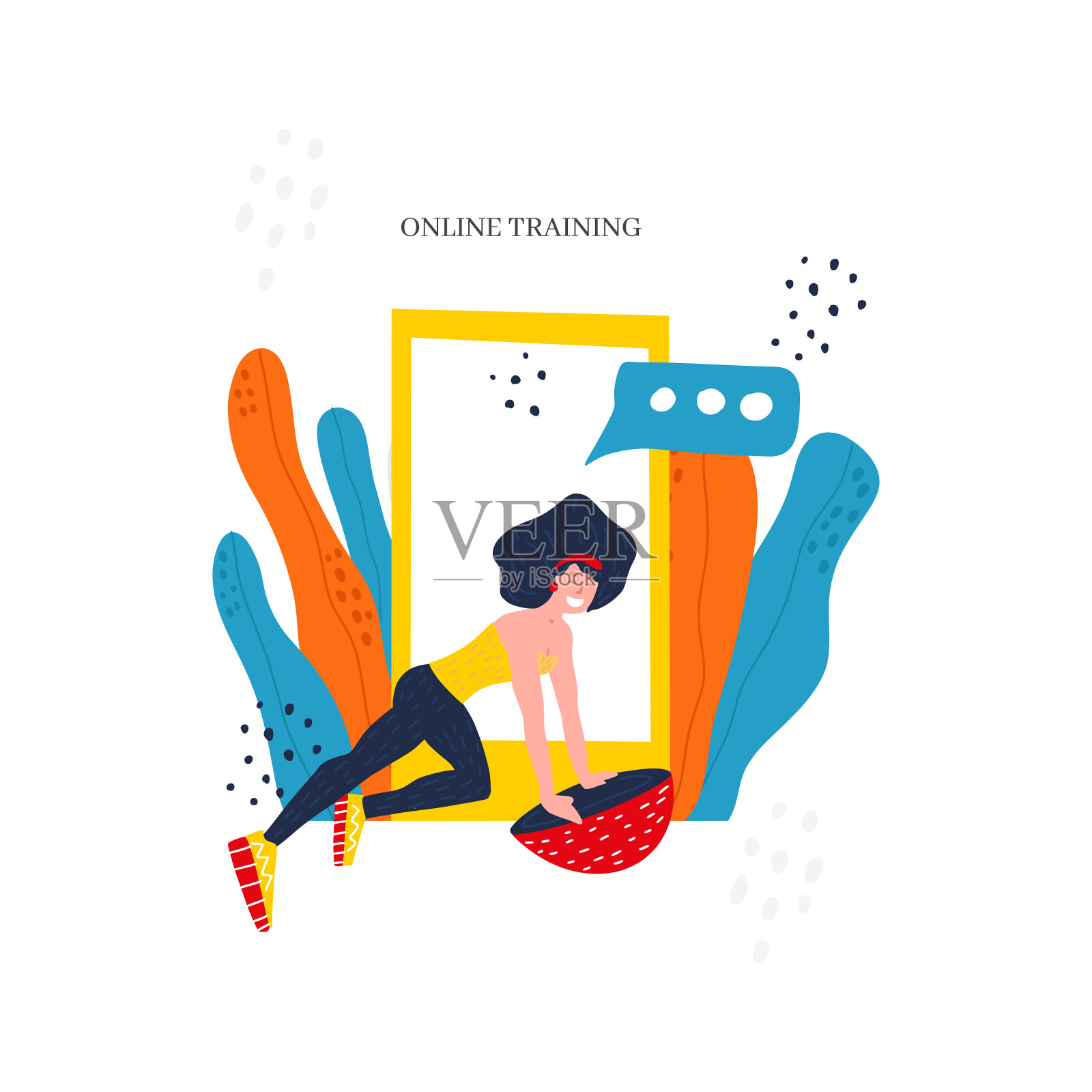 健身博客和健身应用程序的概念。插画图片素材