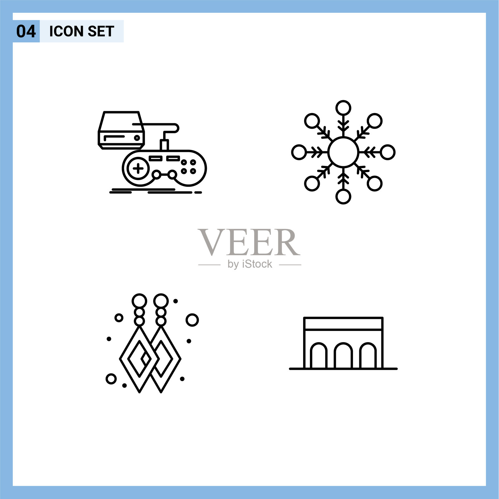 现代设置4填充线平色和插画图片素材