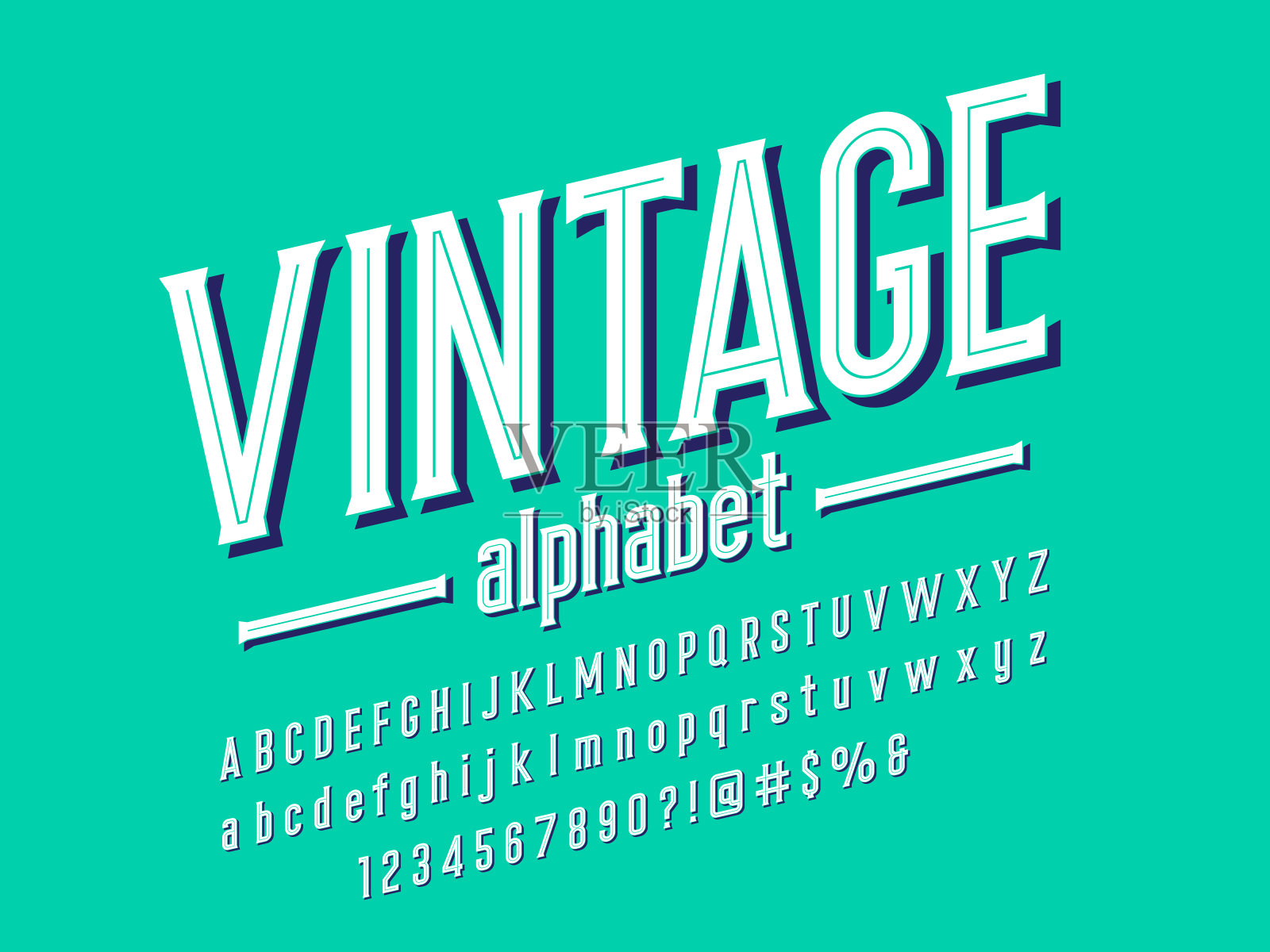 复古字体。插画图片素材