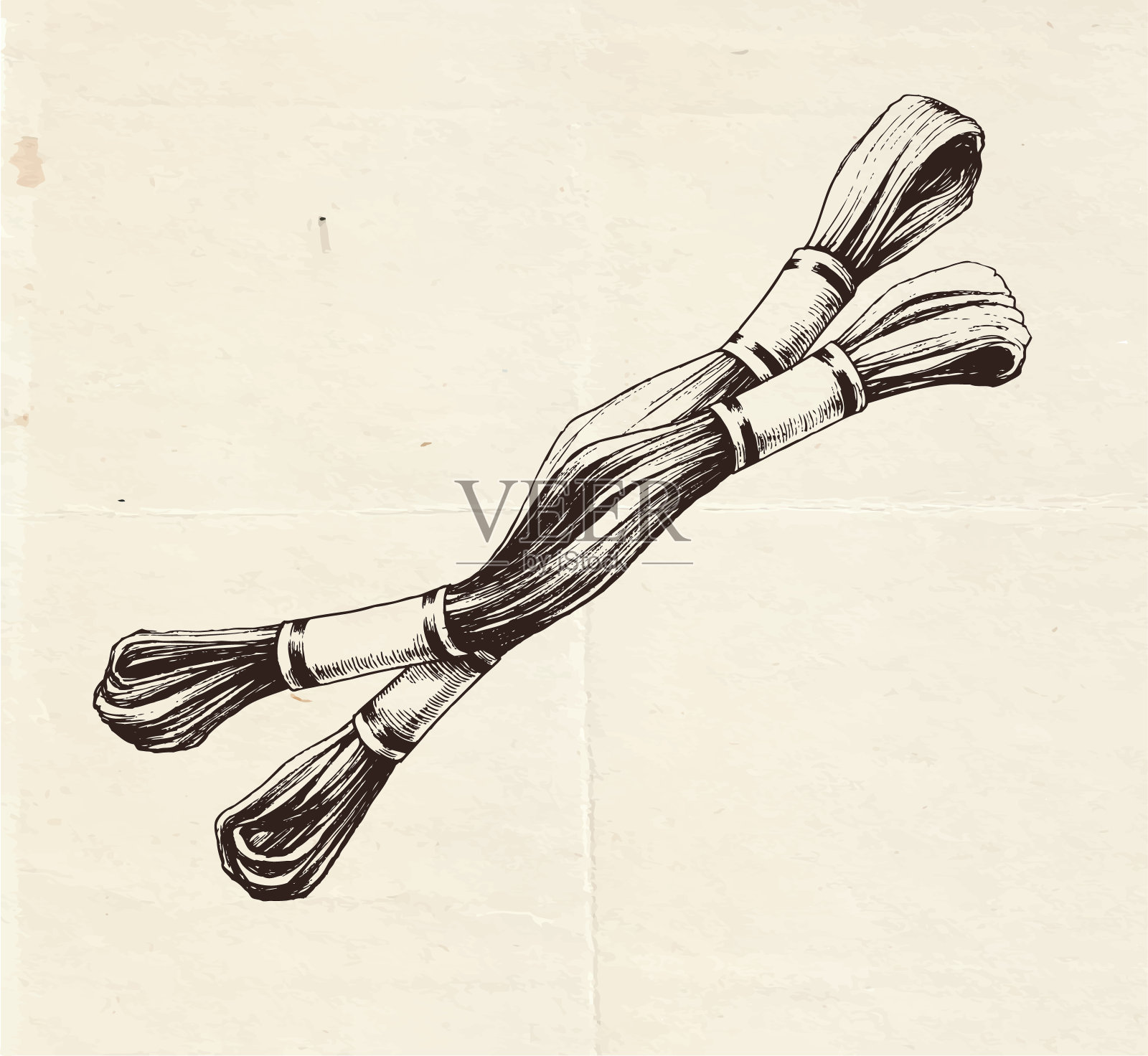 刺绣线画插画图片素材