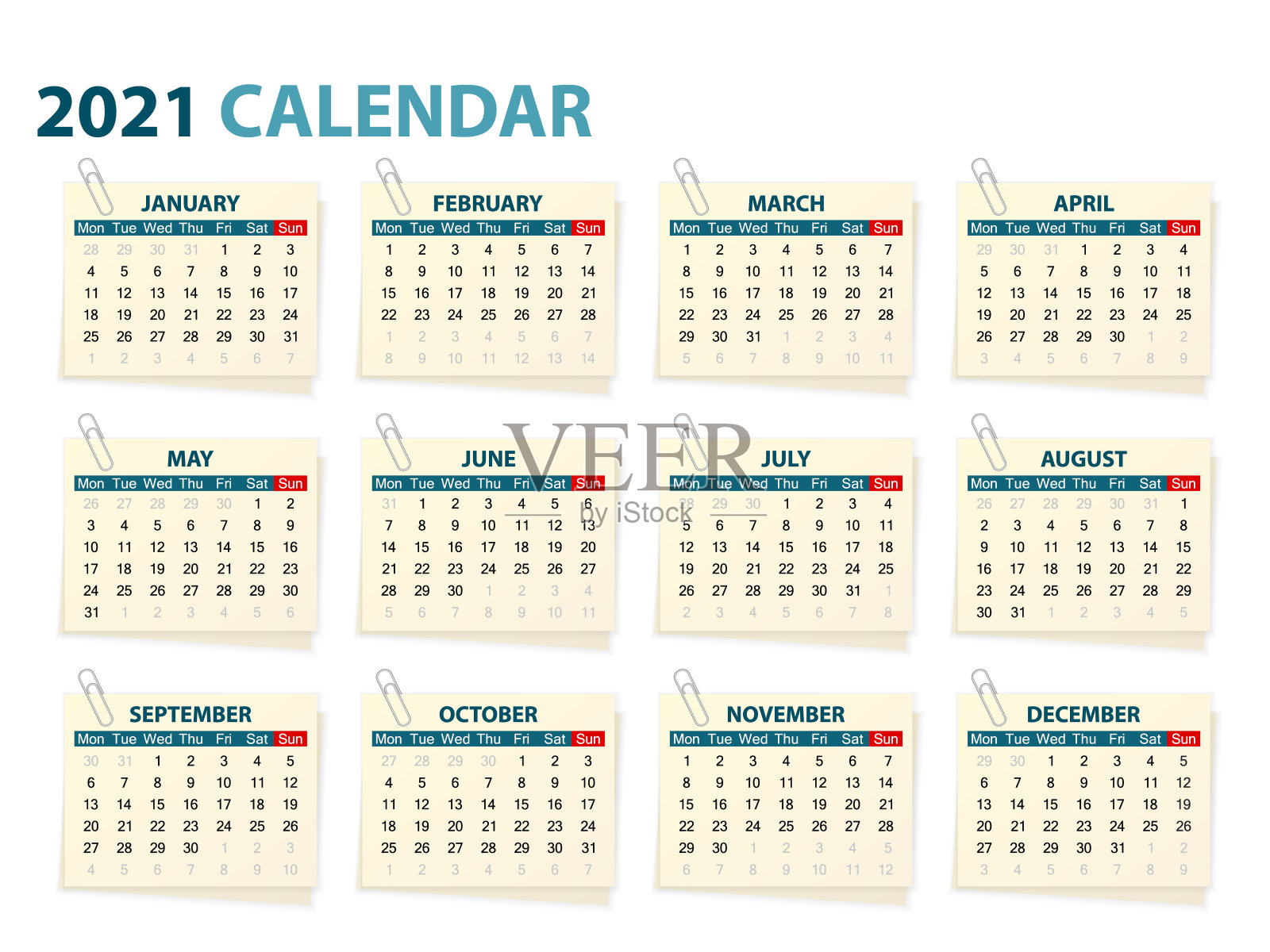 2021年日历设计模板素材