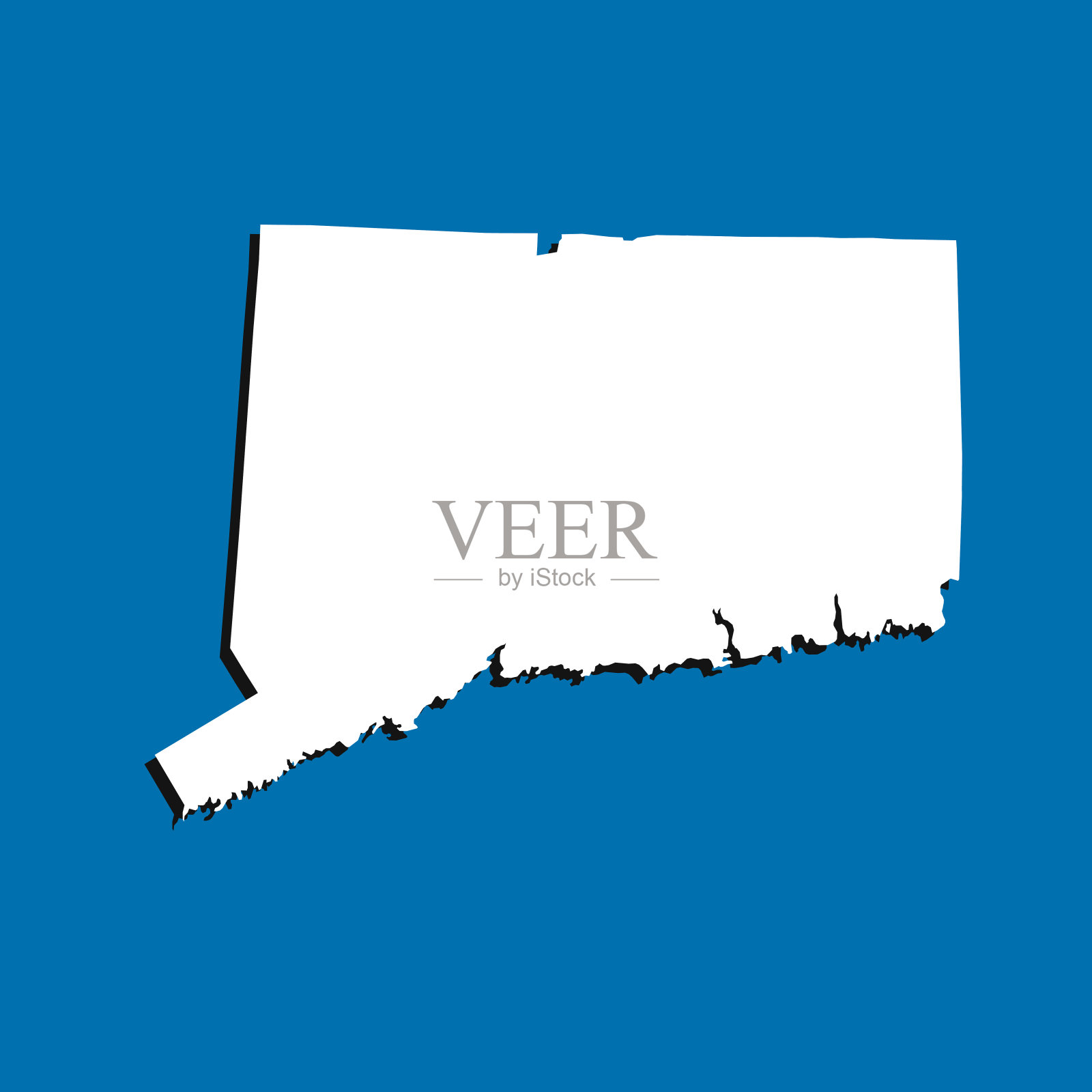 康涅狄格地图插画图片素材