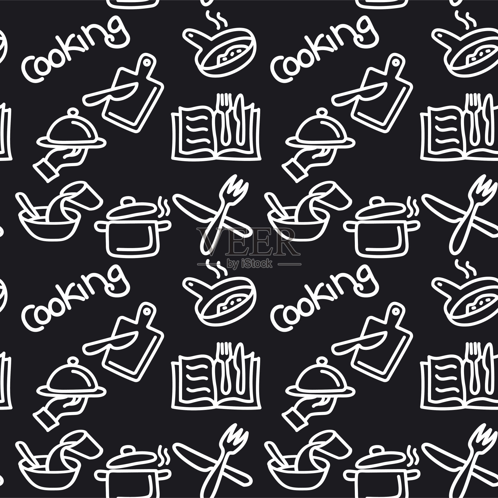 食物无缝模式插画图片素材