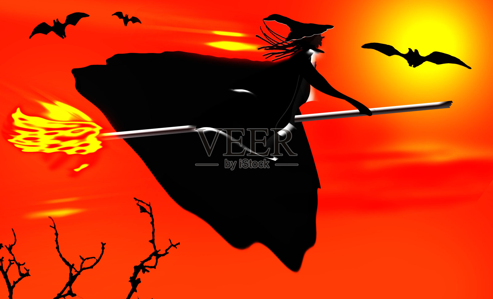 万圣节彩色背景插画图片素材