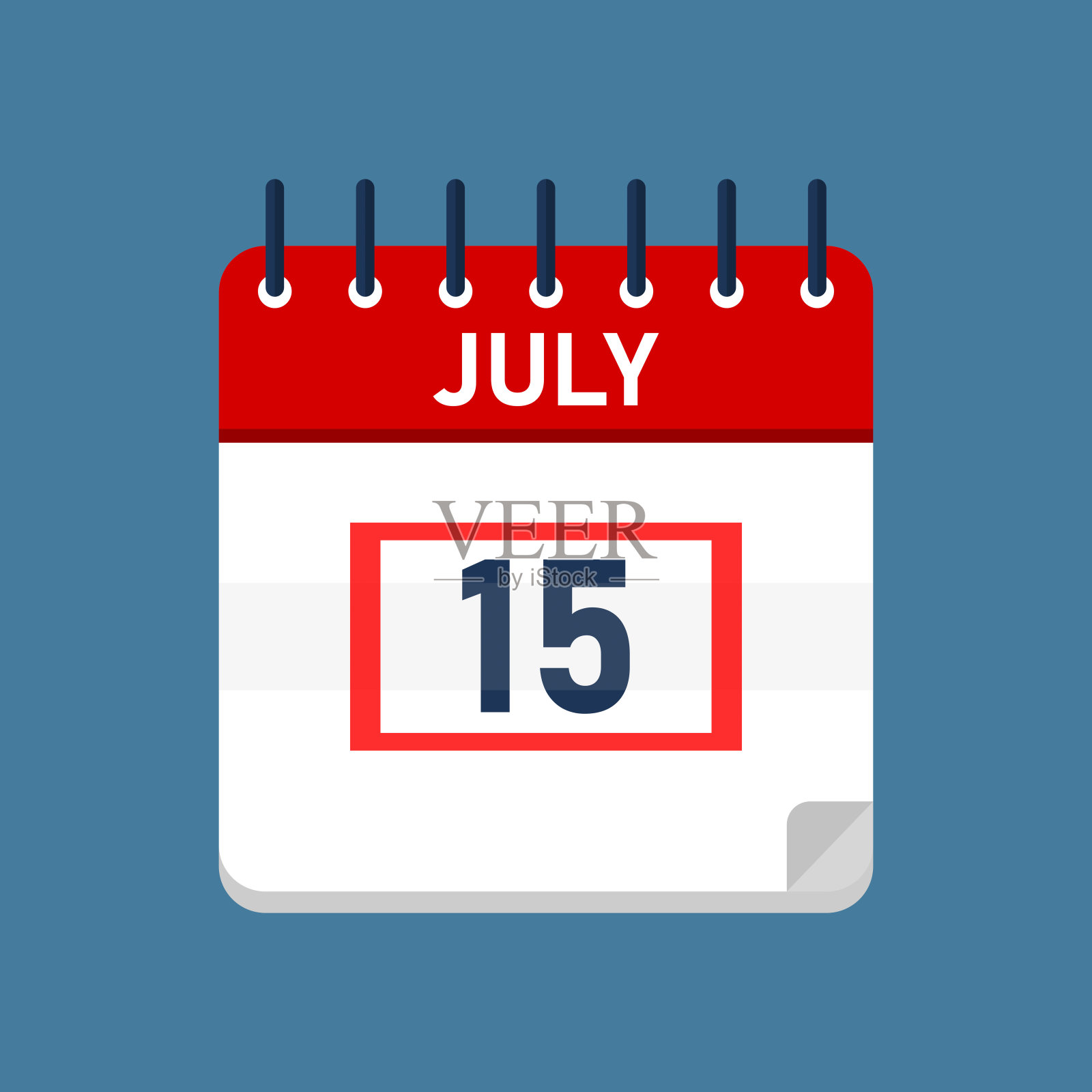 日历7月15日插画图片素材