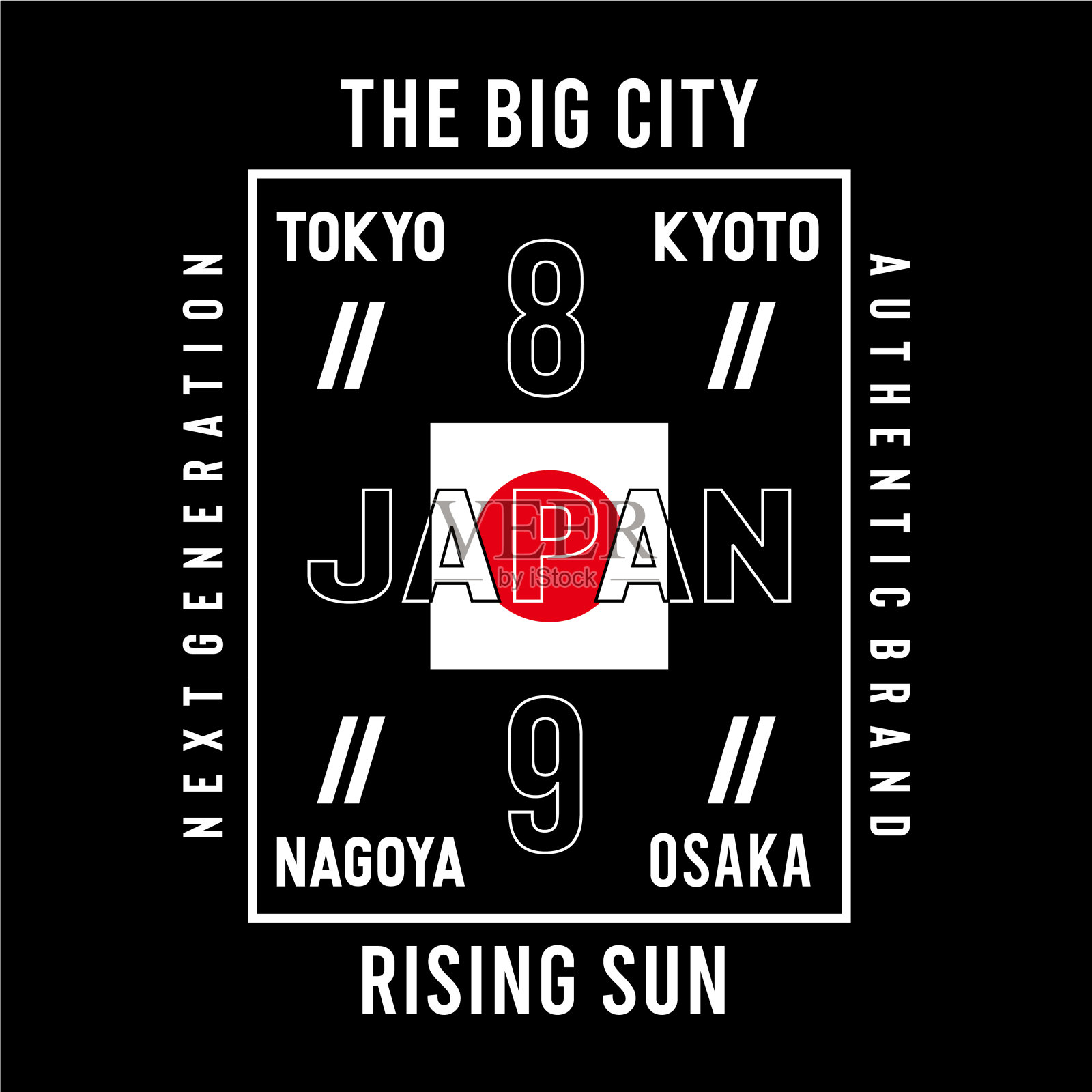 日本大城市东京设计t恤为t恤，矢量插图-矢量。插画图片素材