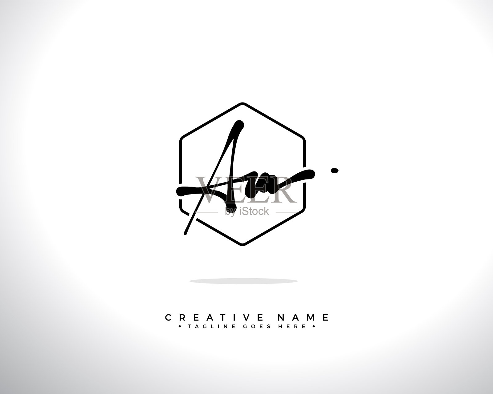 一个m am最初的标志签名笔迹插画图片素材