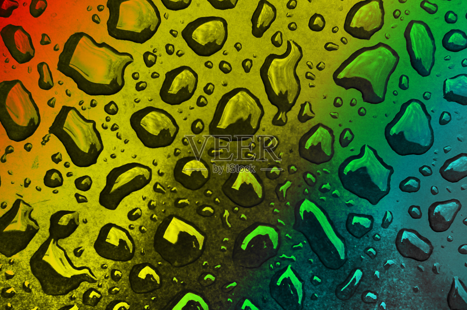 彩色气泡图案作为泡沫结构，在液体表面上像彩虹一样插画图片素材