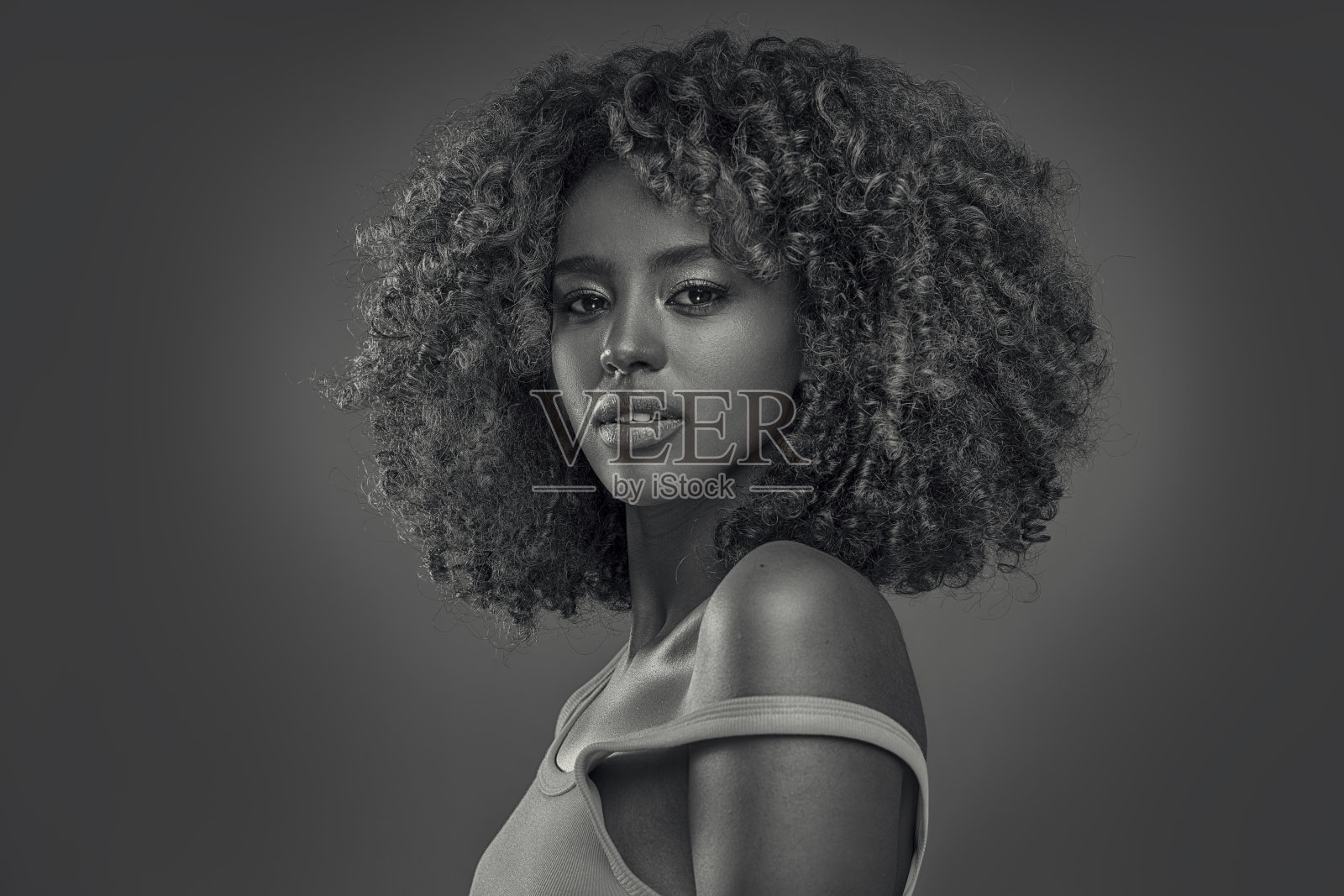 美丽的肖像女人与非洲照片摄影图片