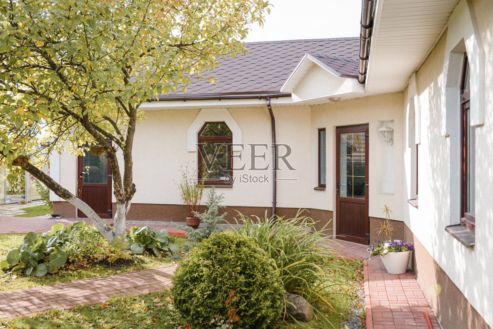 美丽的乡村别墅和花园照片摄影图片