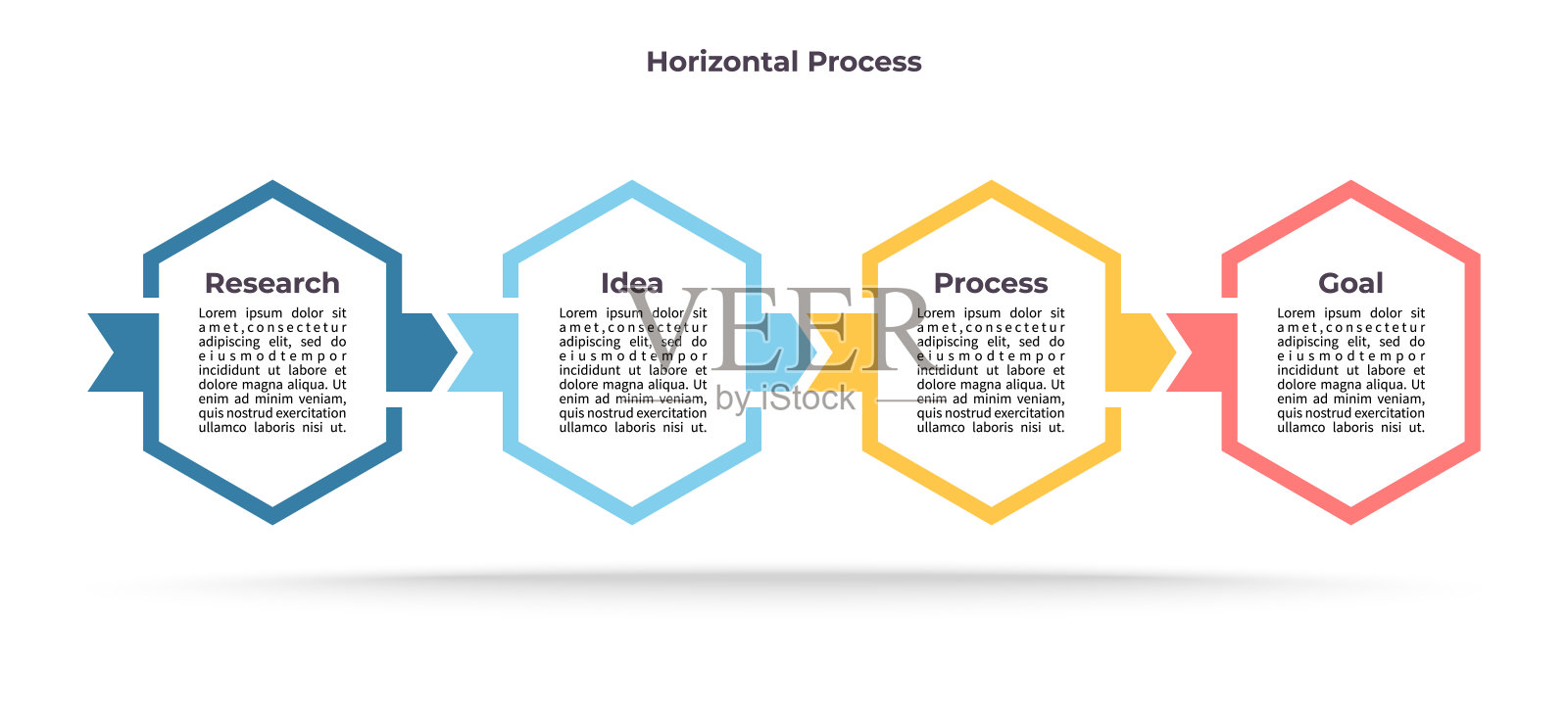 业务信息模板。过程有4个步骤，选项，部分。矢量图。设计模板素材