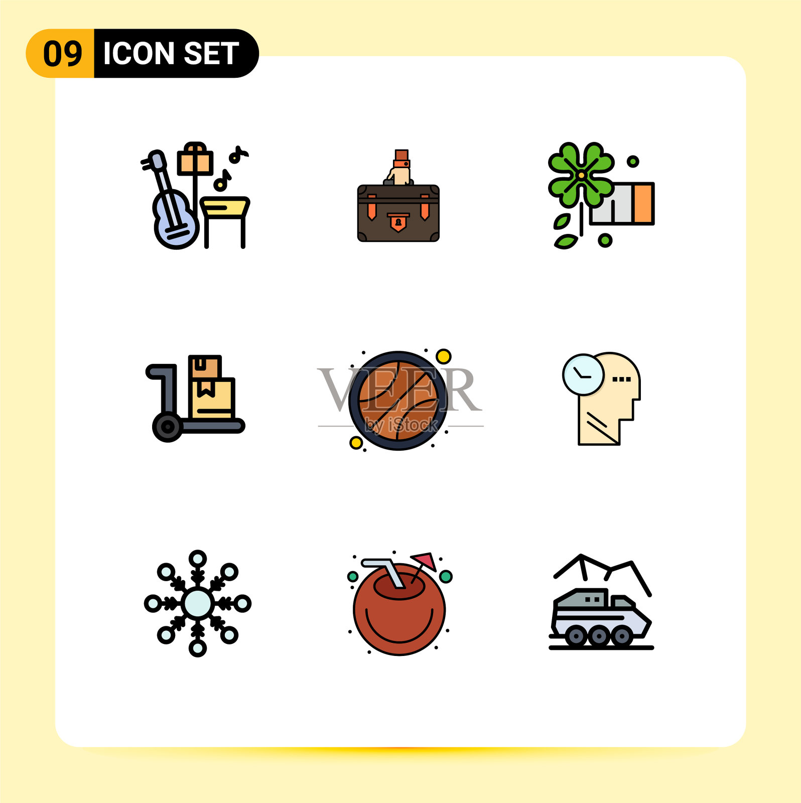 股票图标包9行符号和符号图标素材