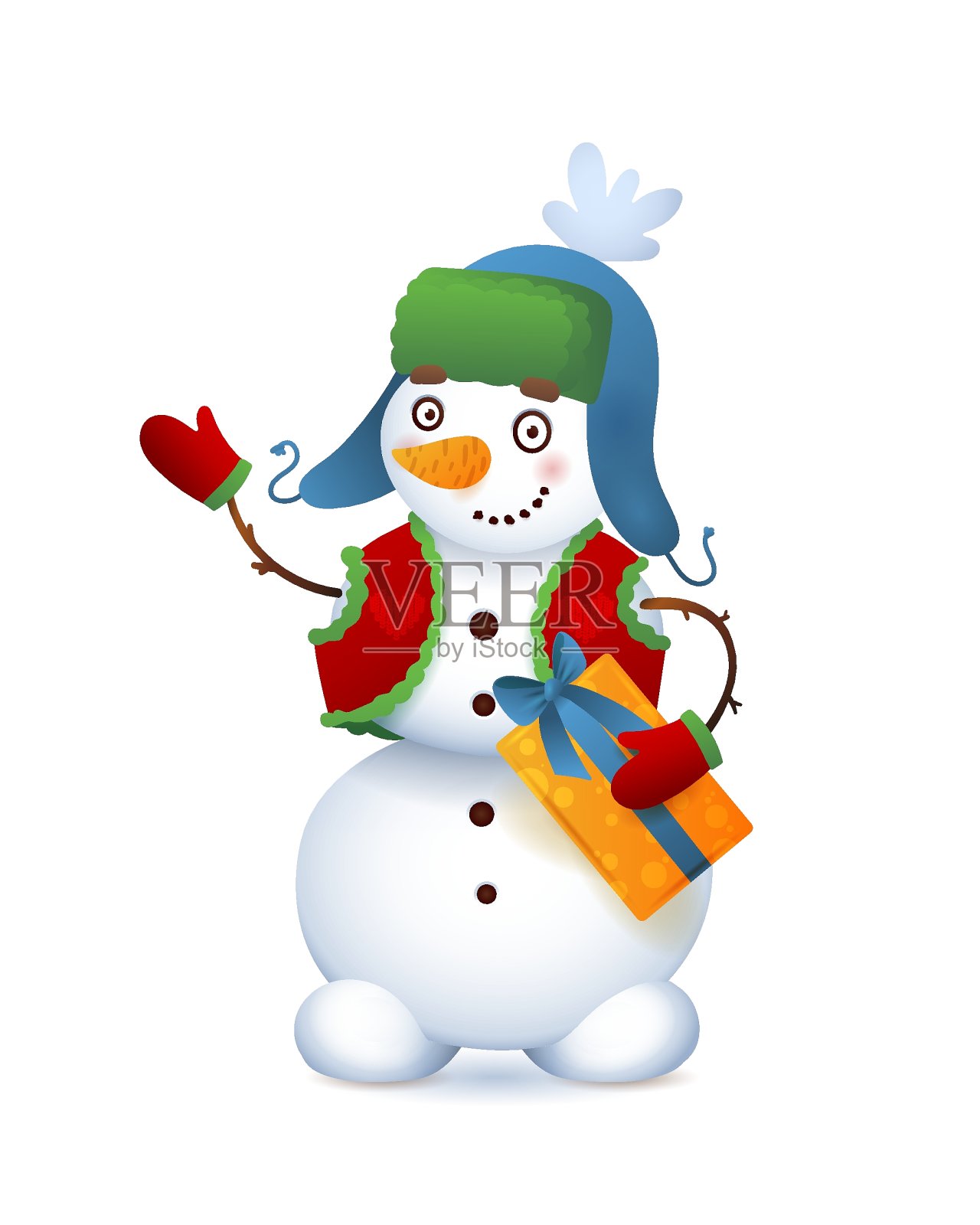可爱卡通雪人圣诞节矢量素材设计元素图片