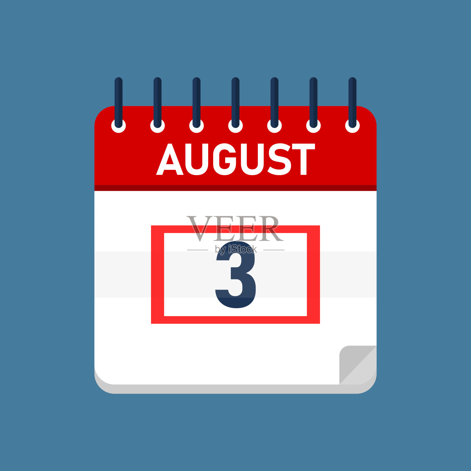 日历八月三日插画图片素材