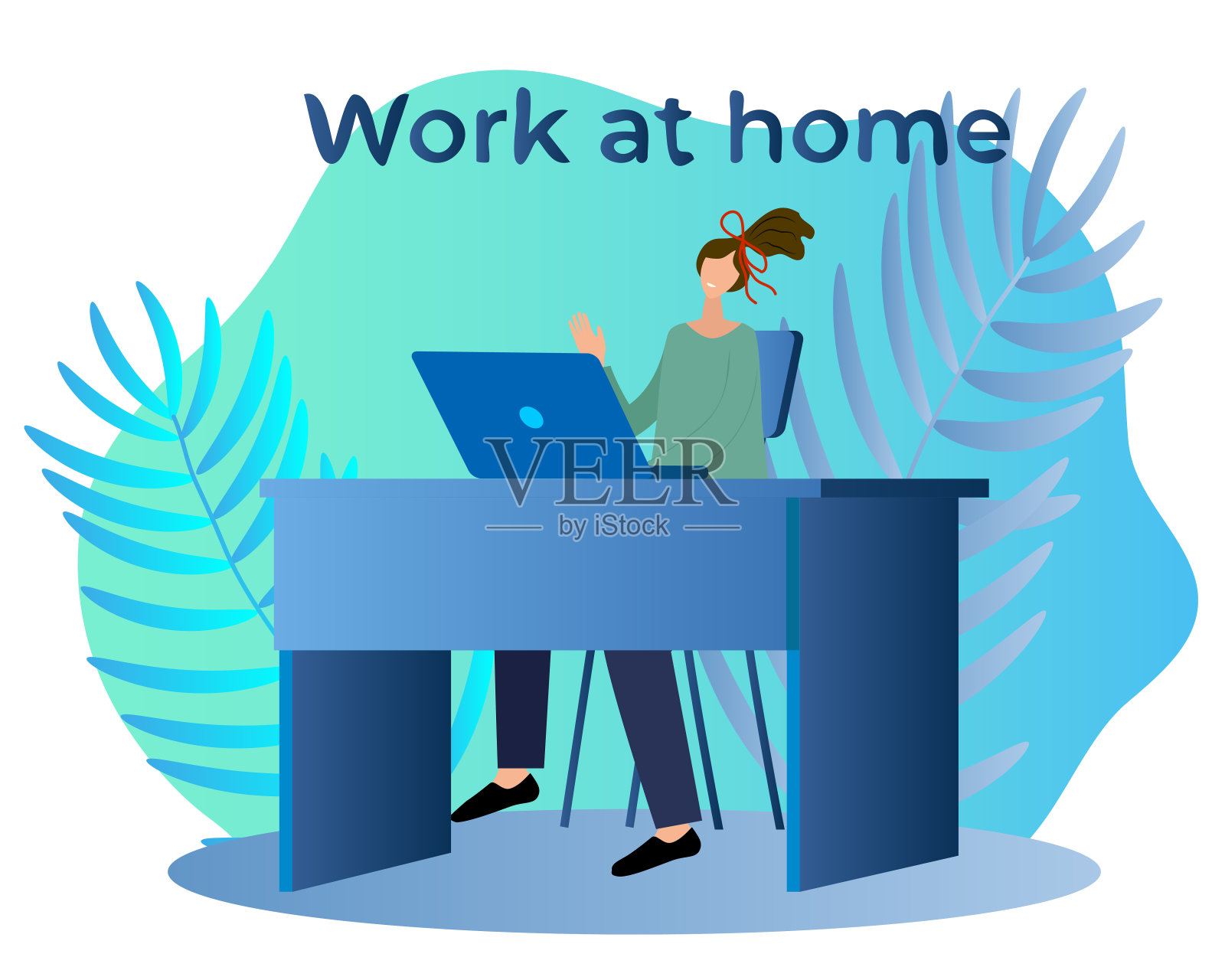 在家里工作插画图片素材