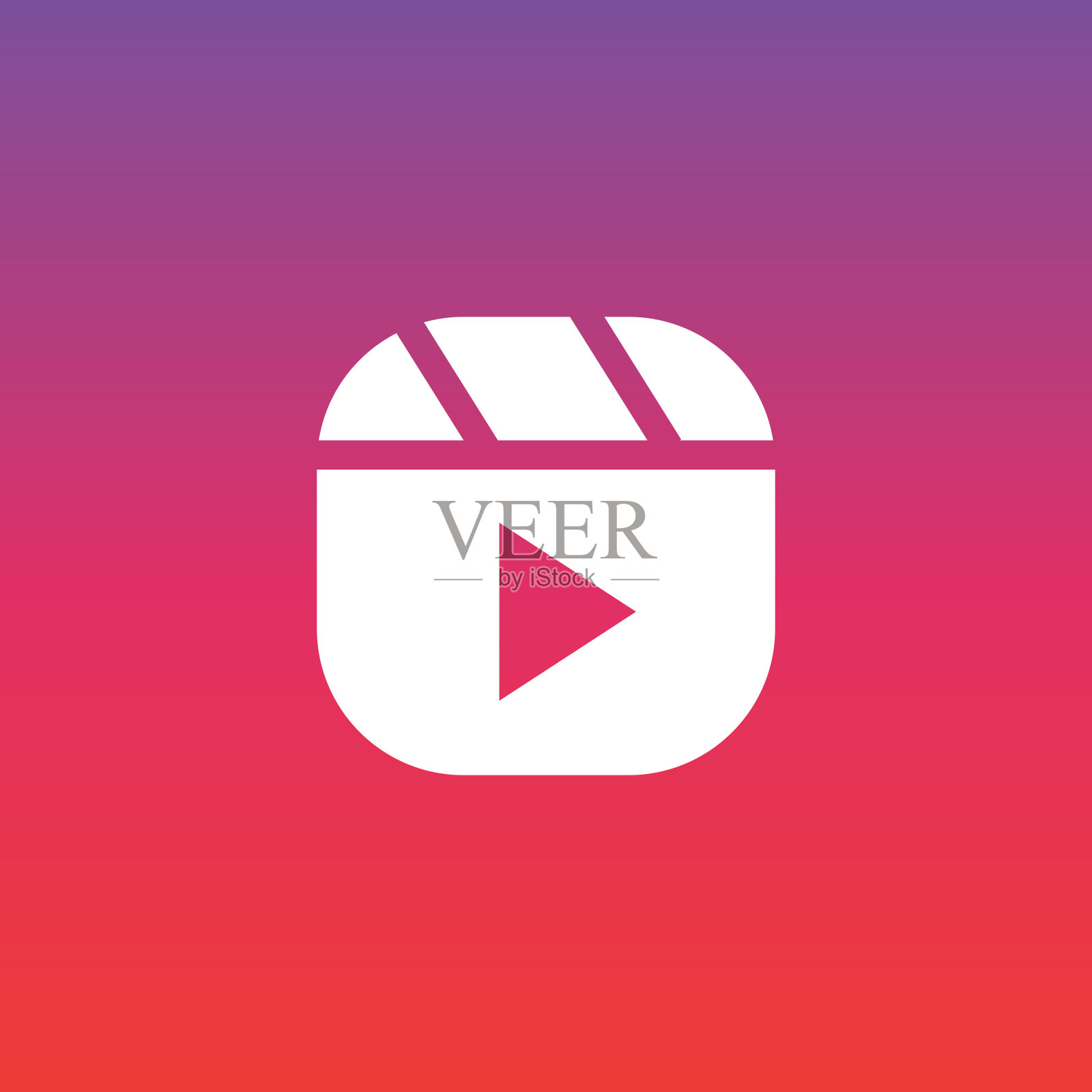 播放按钮。矢量平面图标插画图片素材