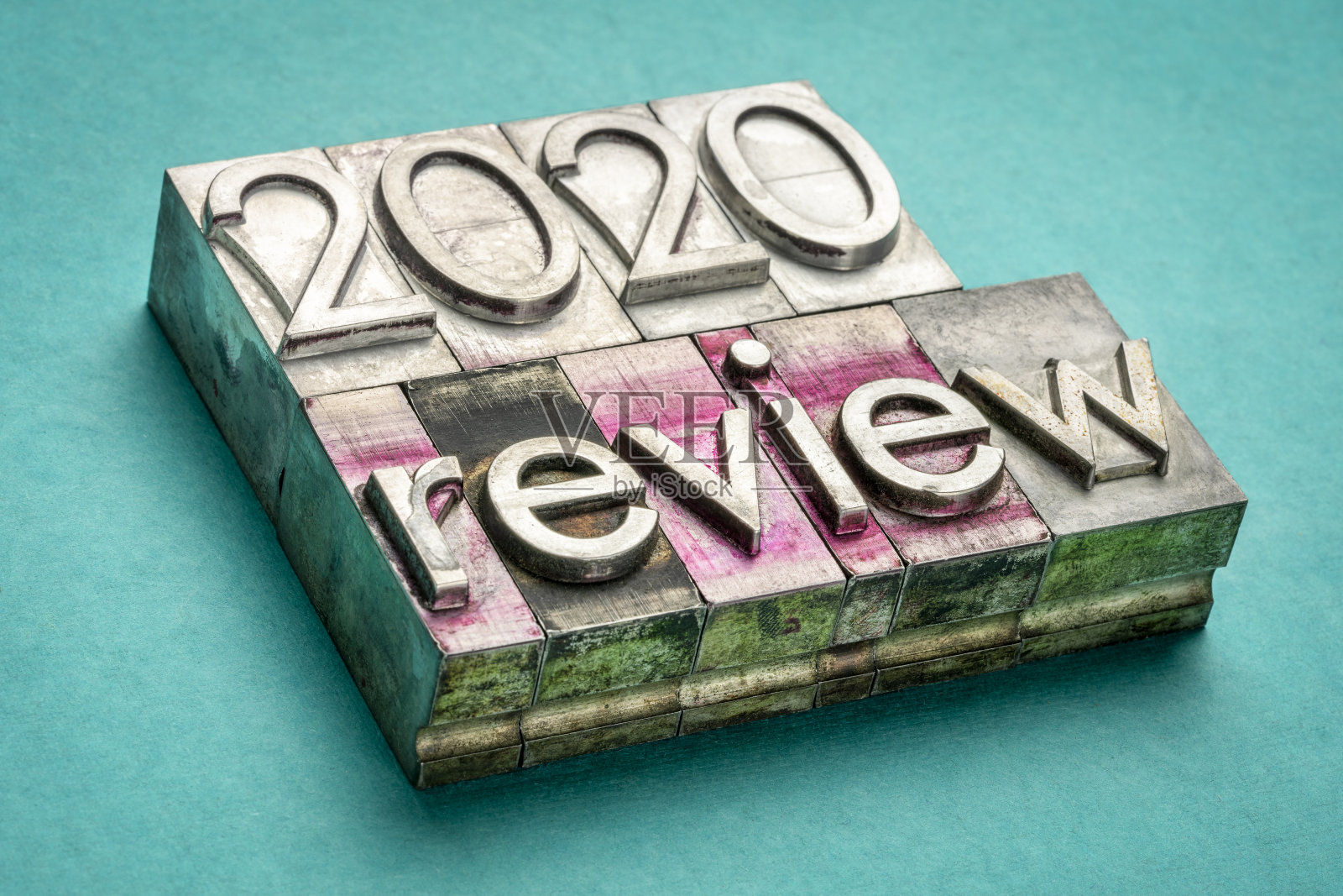 2020年回顾金属字摘要照片摄影图片