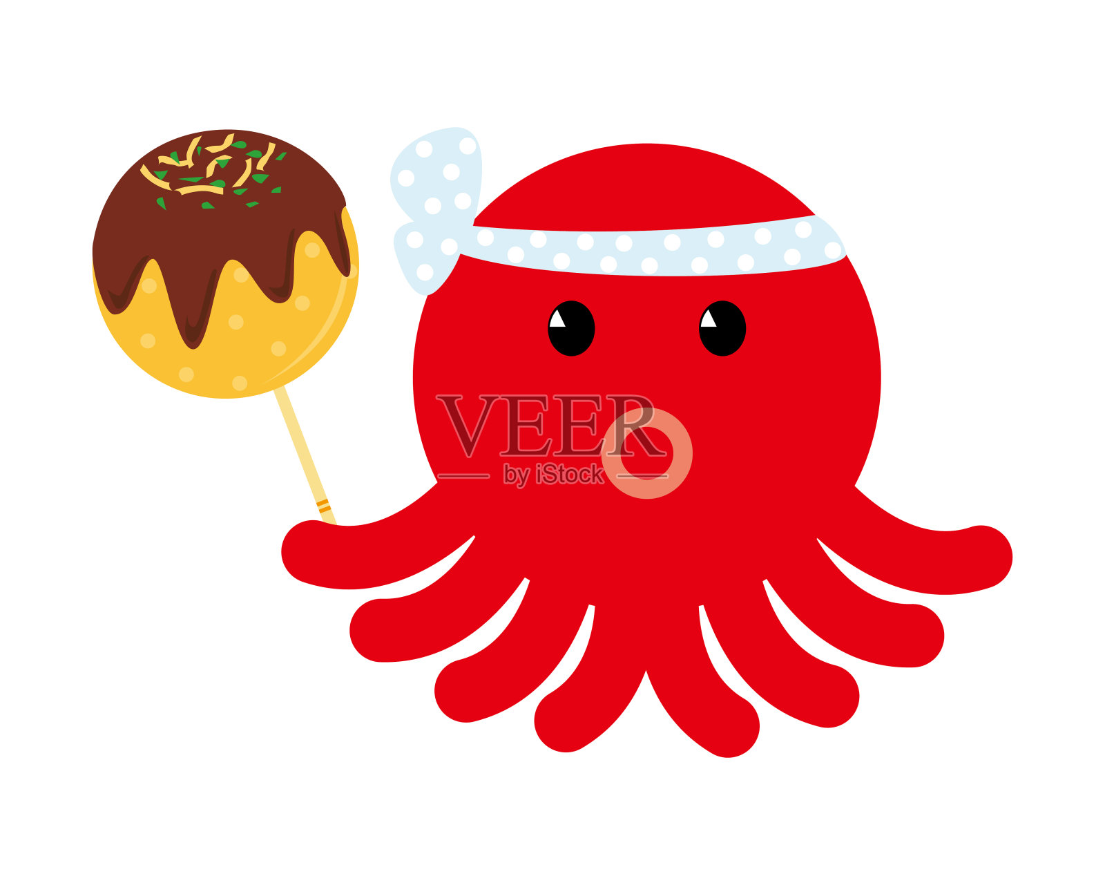 矢量图的章鱼烧。章鱼烧是当地的日本食物插画图片素材