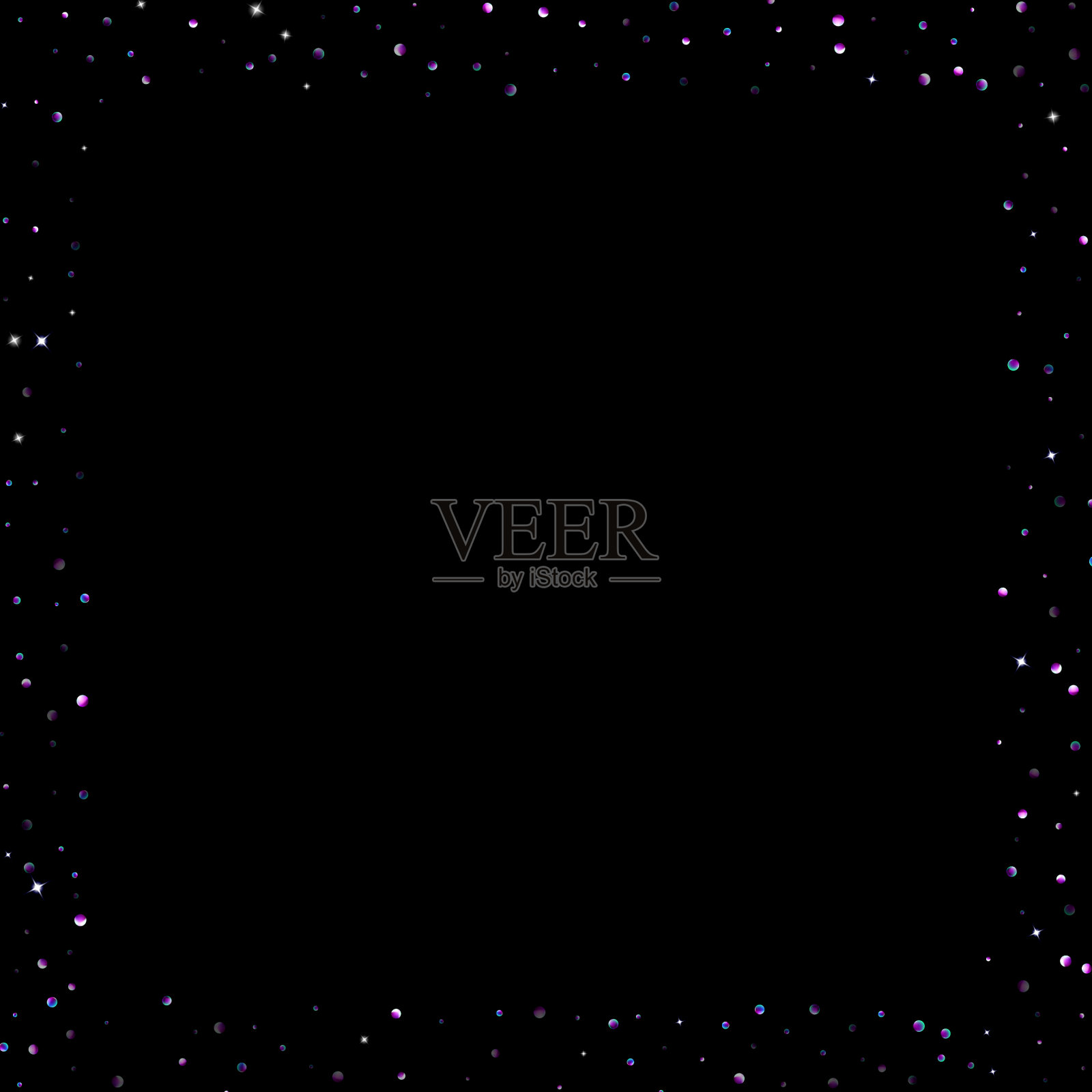 紫色的闪光星星五彩纸屑小火花紫罗兰插画图片素材