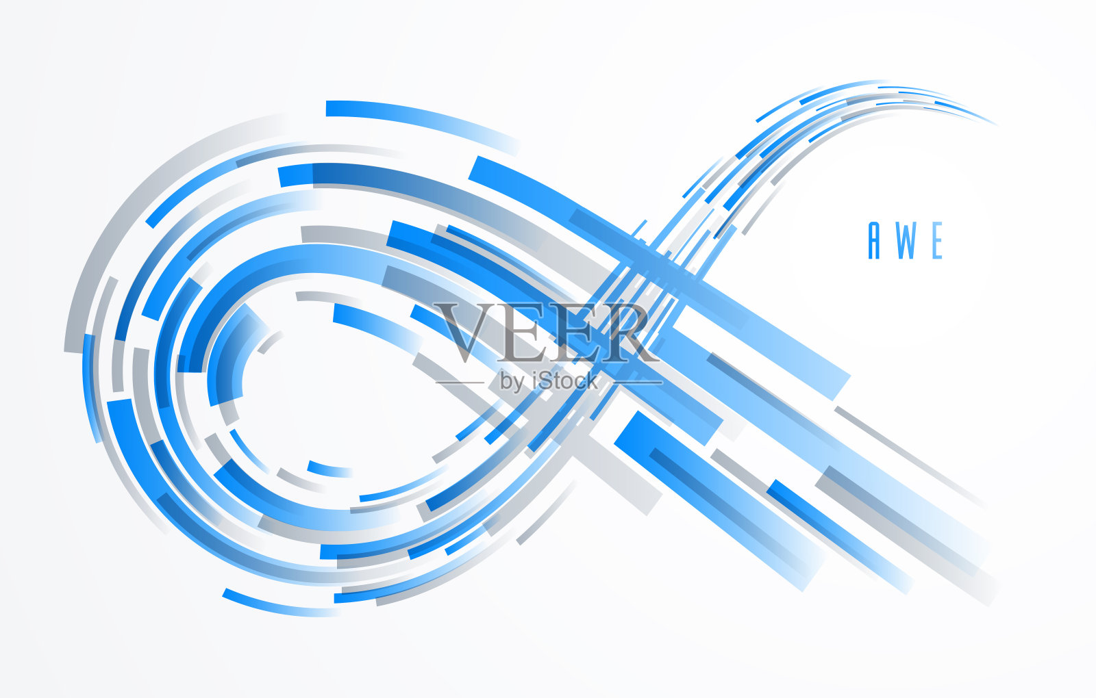 未来科技矢量抽象背景与三维线元素透视，动态运动连接主题，模板广告或海报或封面。插画图片素材