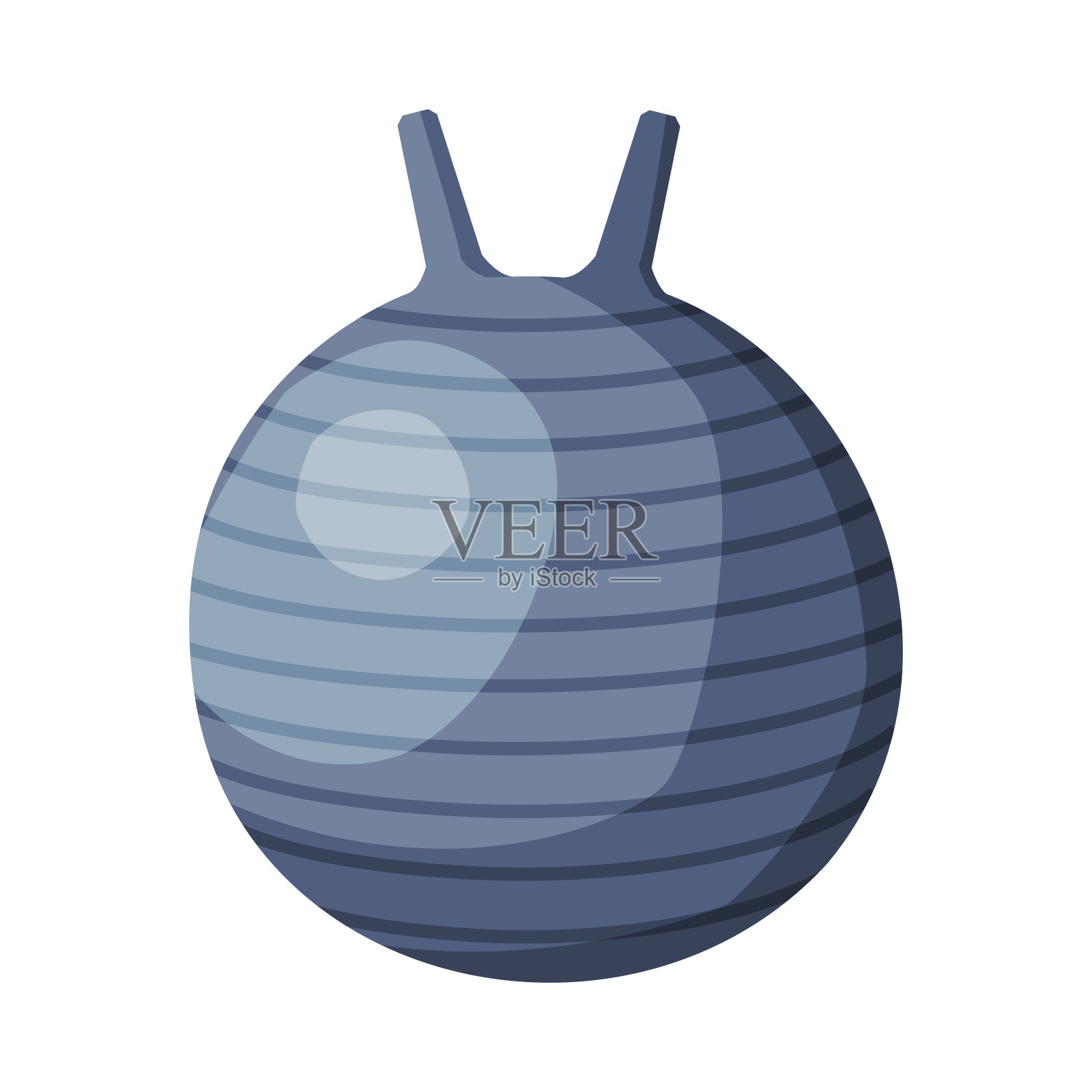 在白色背景上的健身球瑜伽和健身运动设备矢量插图插画图片素材