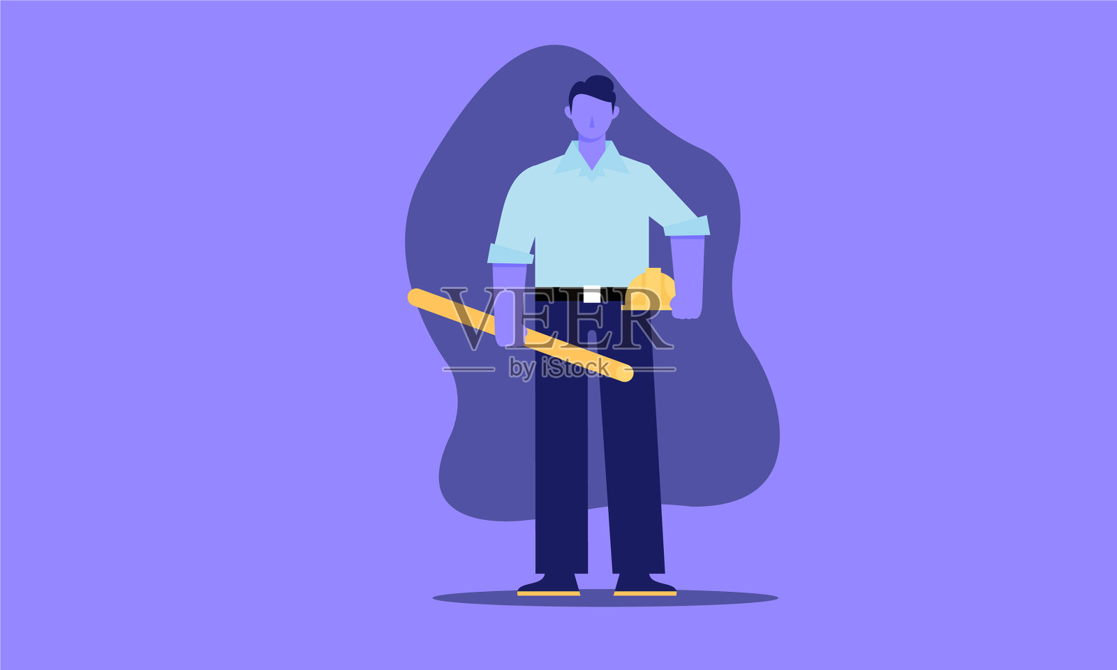 工厂工人平面图标插画图片素材