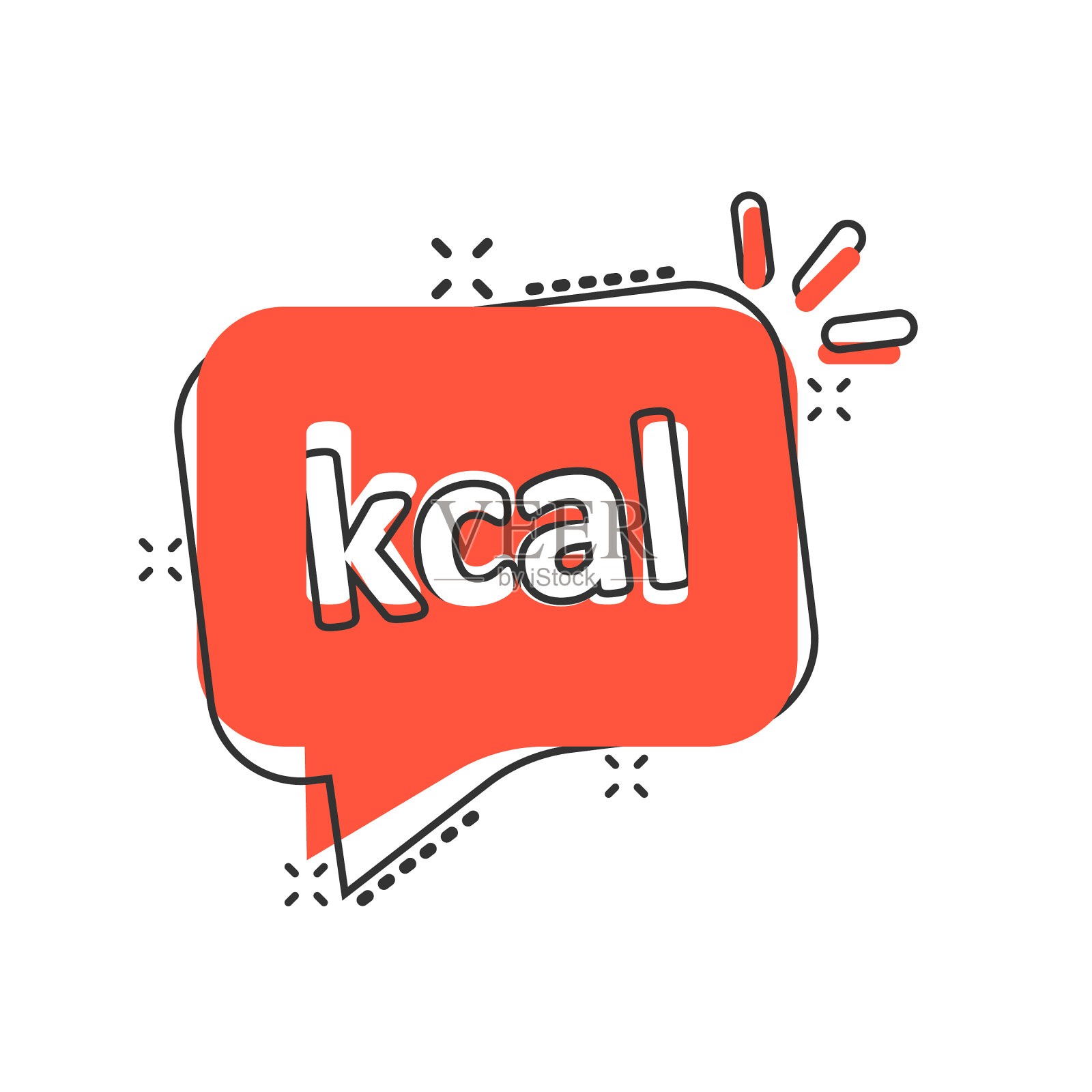 千卡图标在漫画风格的饮食卡通上白色设计元素图片
